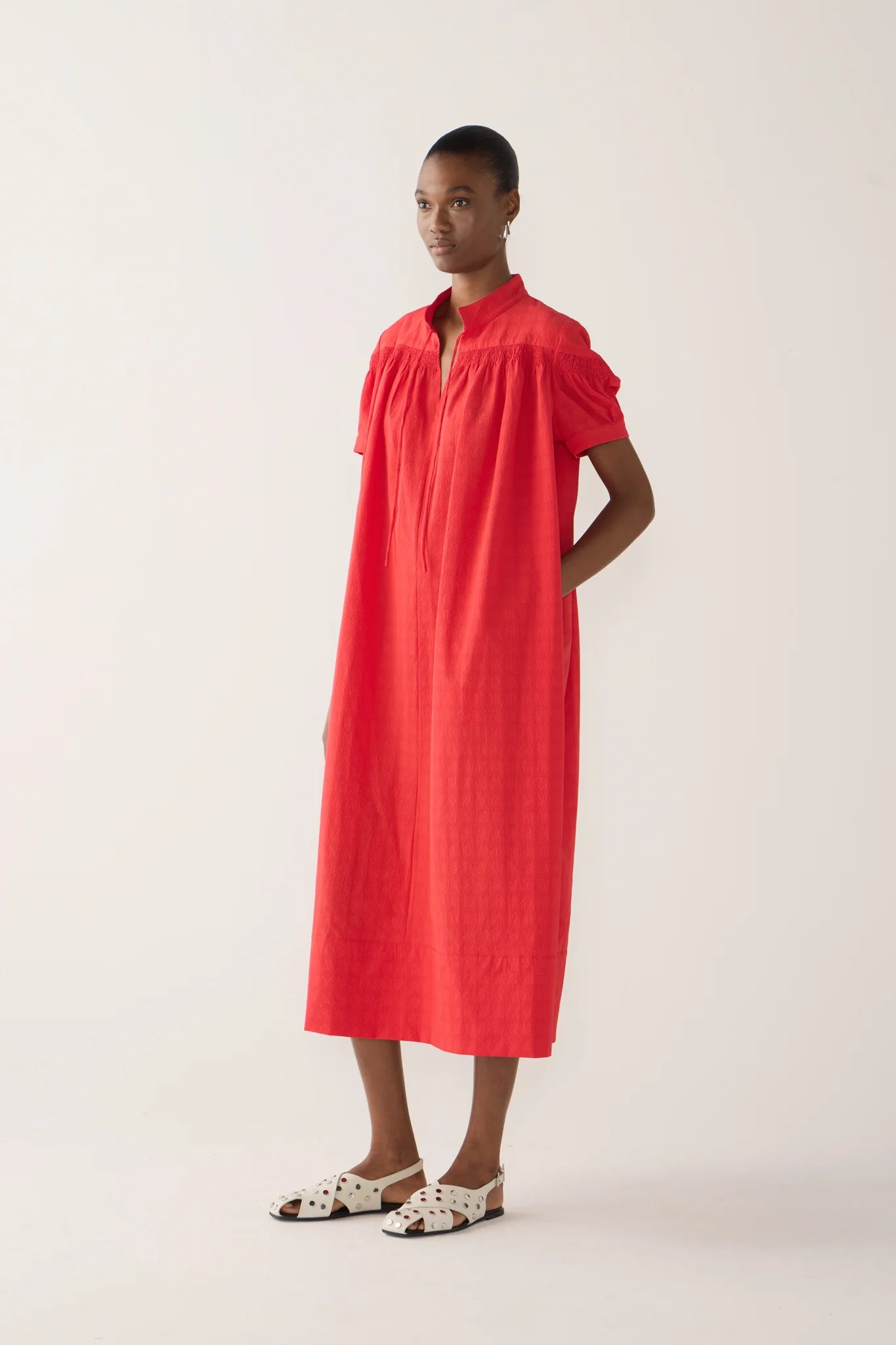 Fomina Kaya Dress - Rouge Seersucker