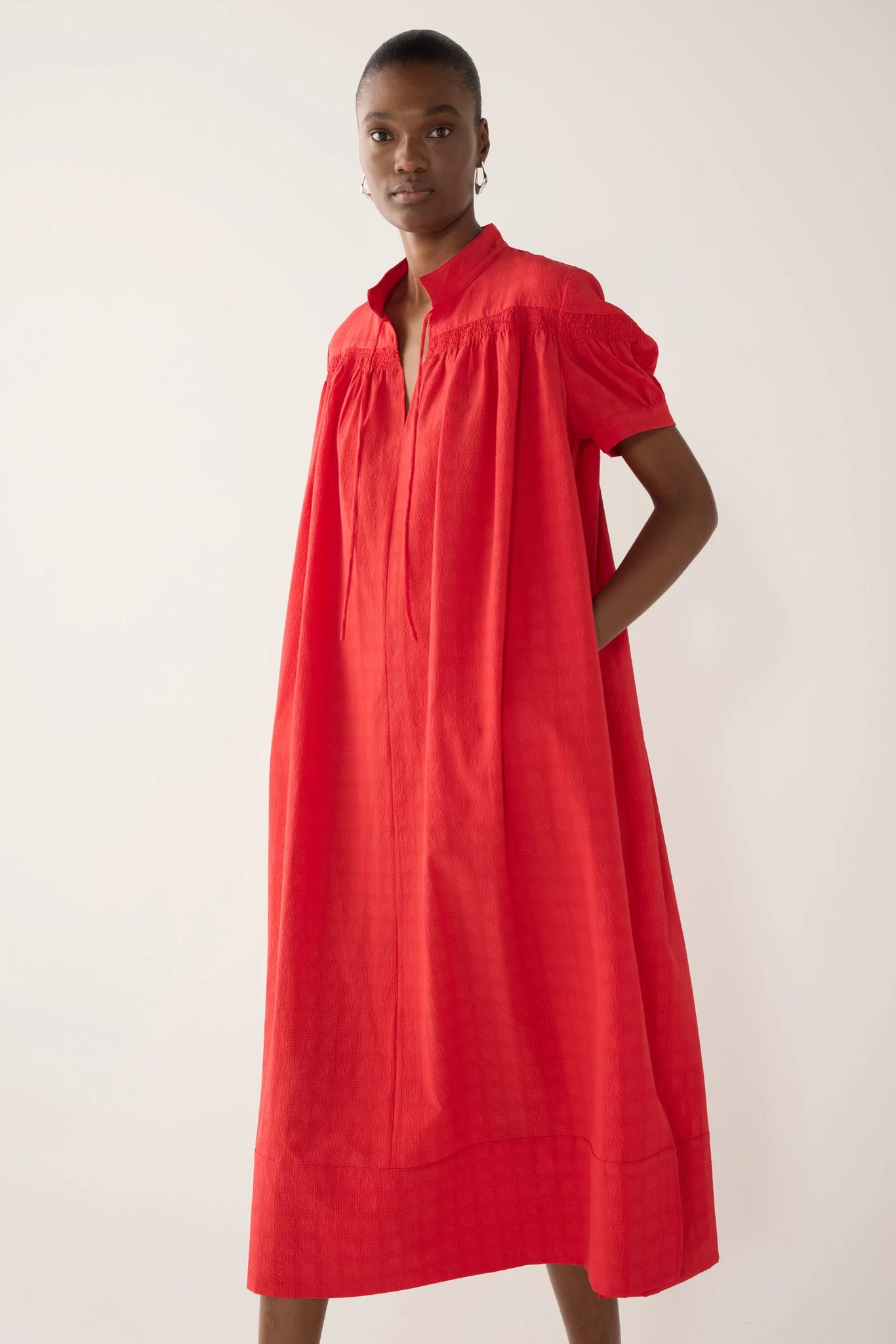 Fomina Kaya Dress - Rouge Seersucker