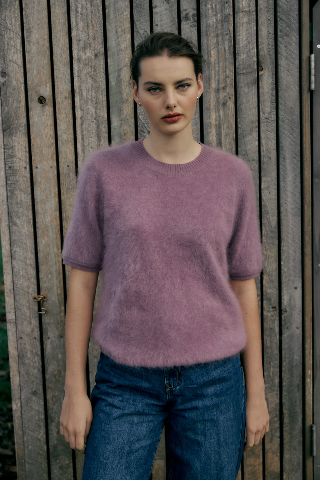 Laing Brushed Cashmere Tee - Iris
