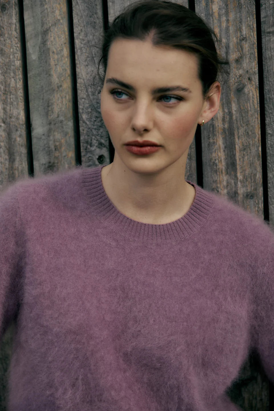 Laing Brushed Cashmere Tee - Iris