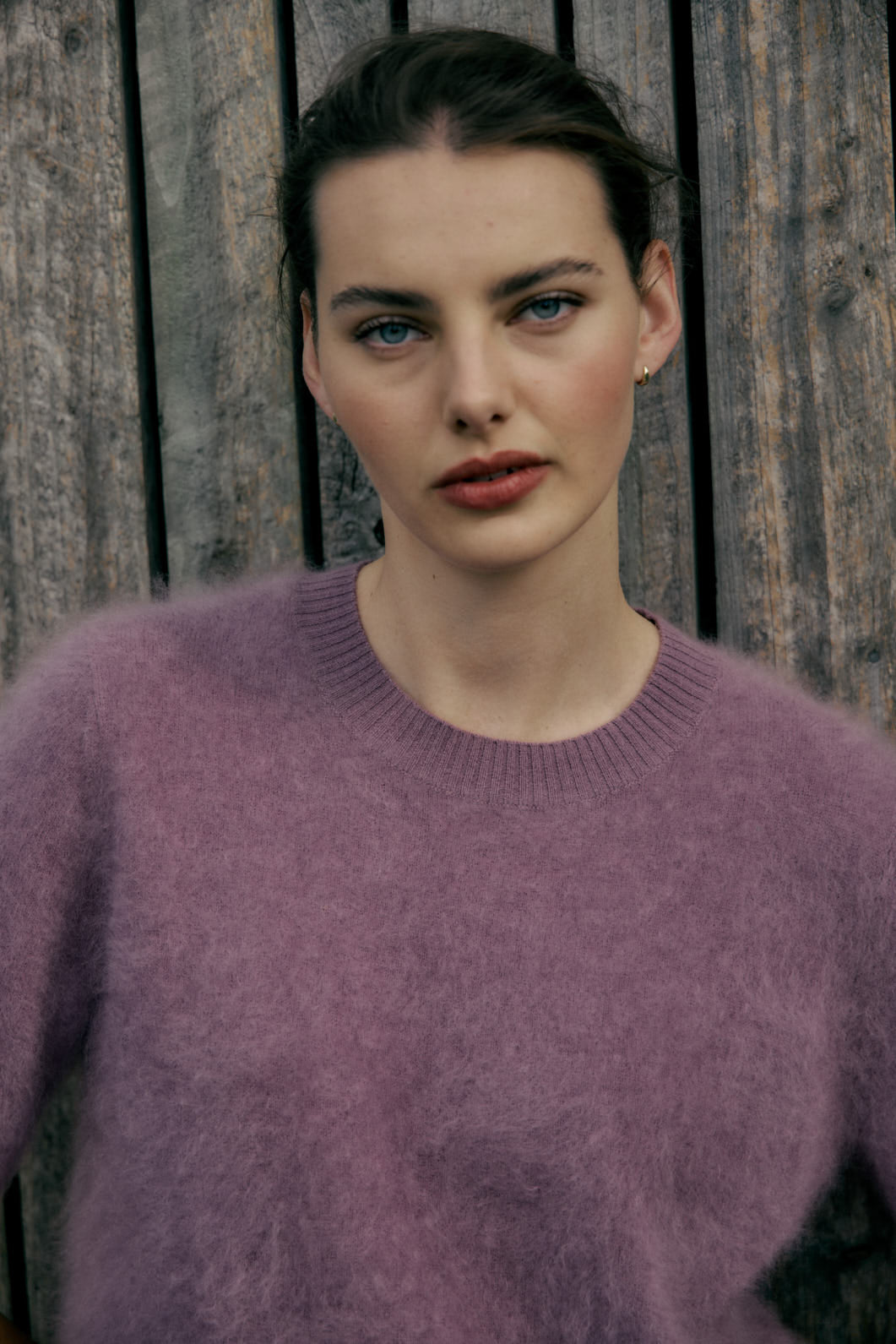 Laing Brushed Cashmere Tee - Iris