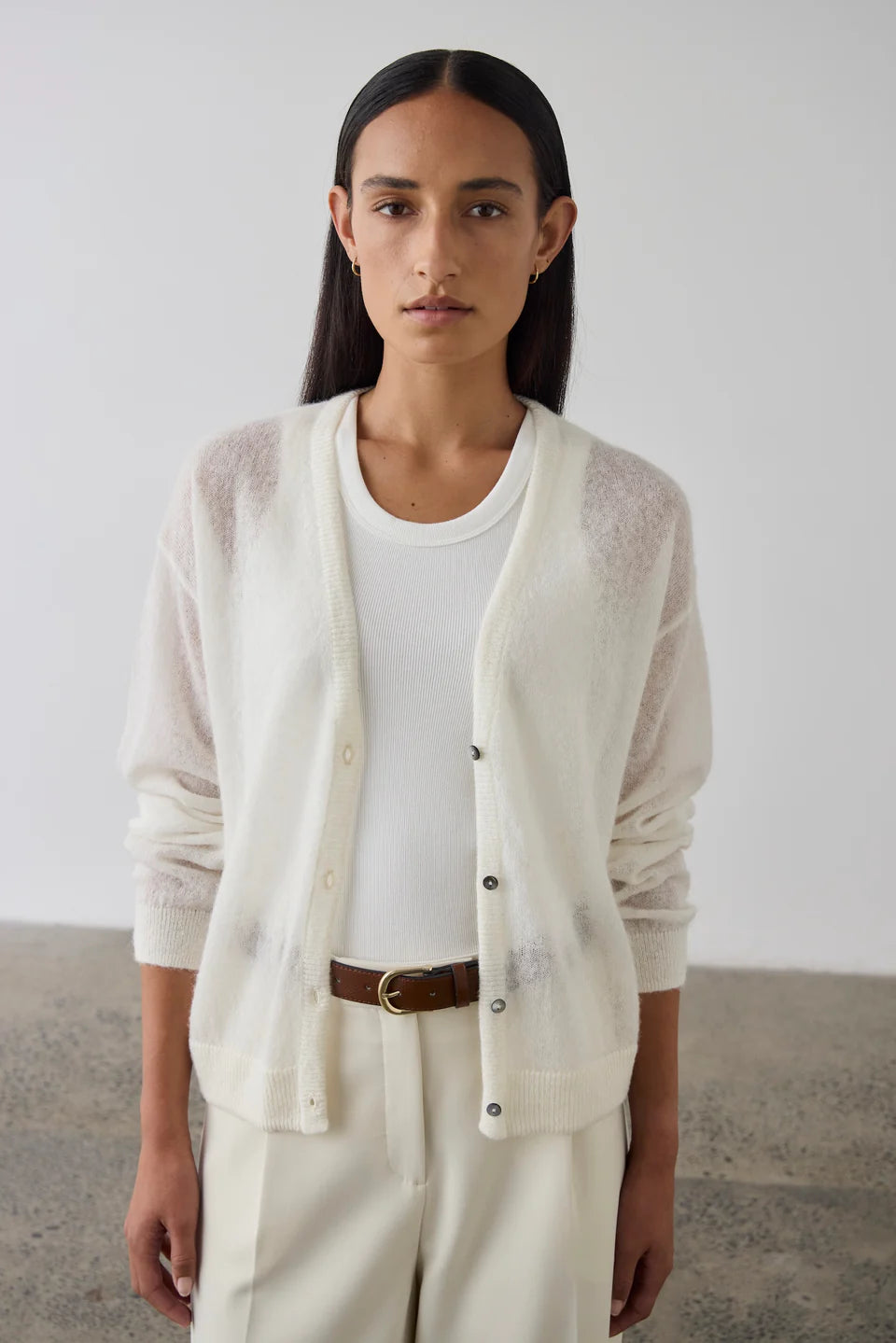 Laing Fine Alpaca Cardigan Cream