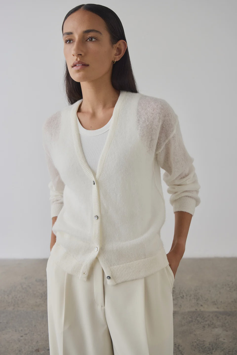 Laing Fine Alpaca Cardigan Cream