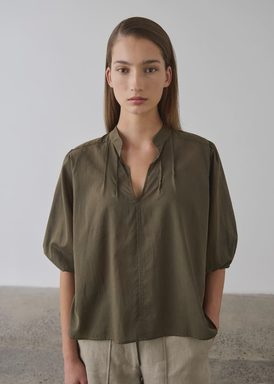 Laing Maddie Cotton Blouse - Khaki