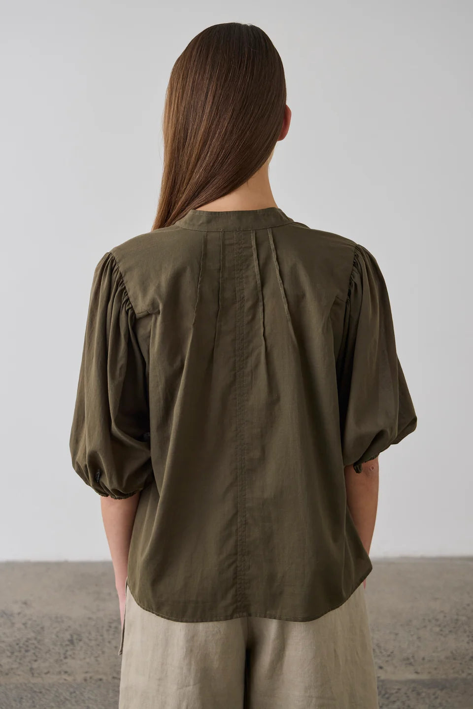 Laing Maddie Cotton Blouse - Khaki