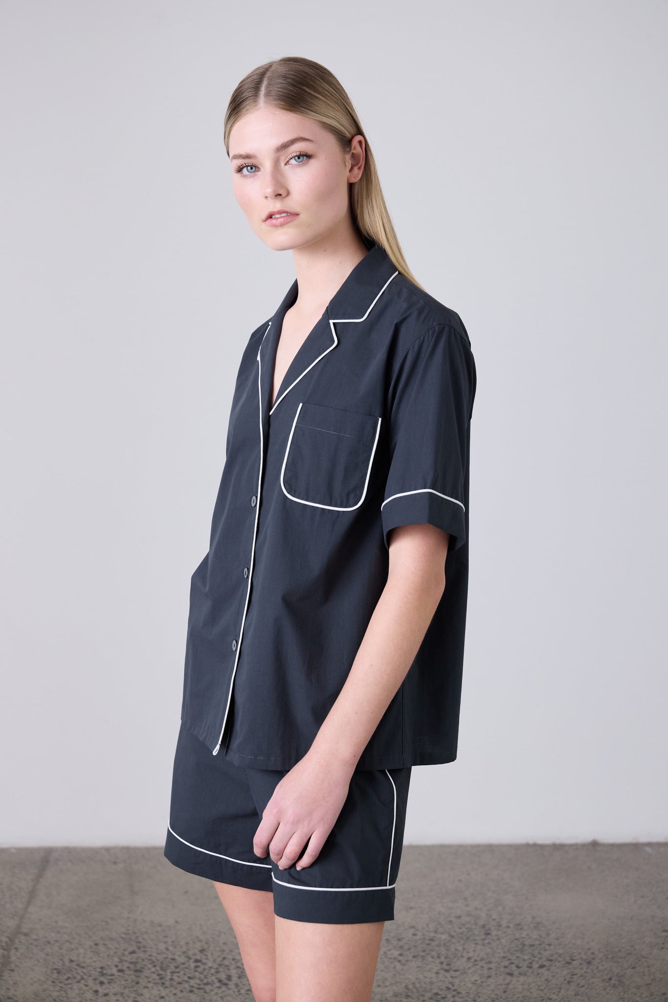 Laing Arabella Short Sleeved PJ Shirt - Navy