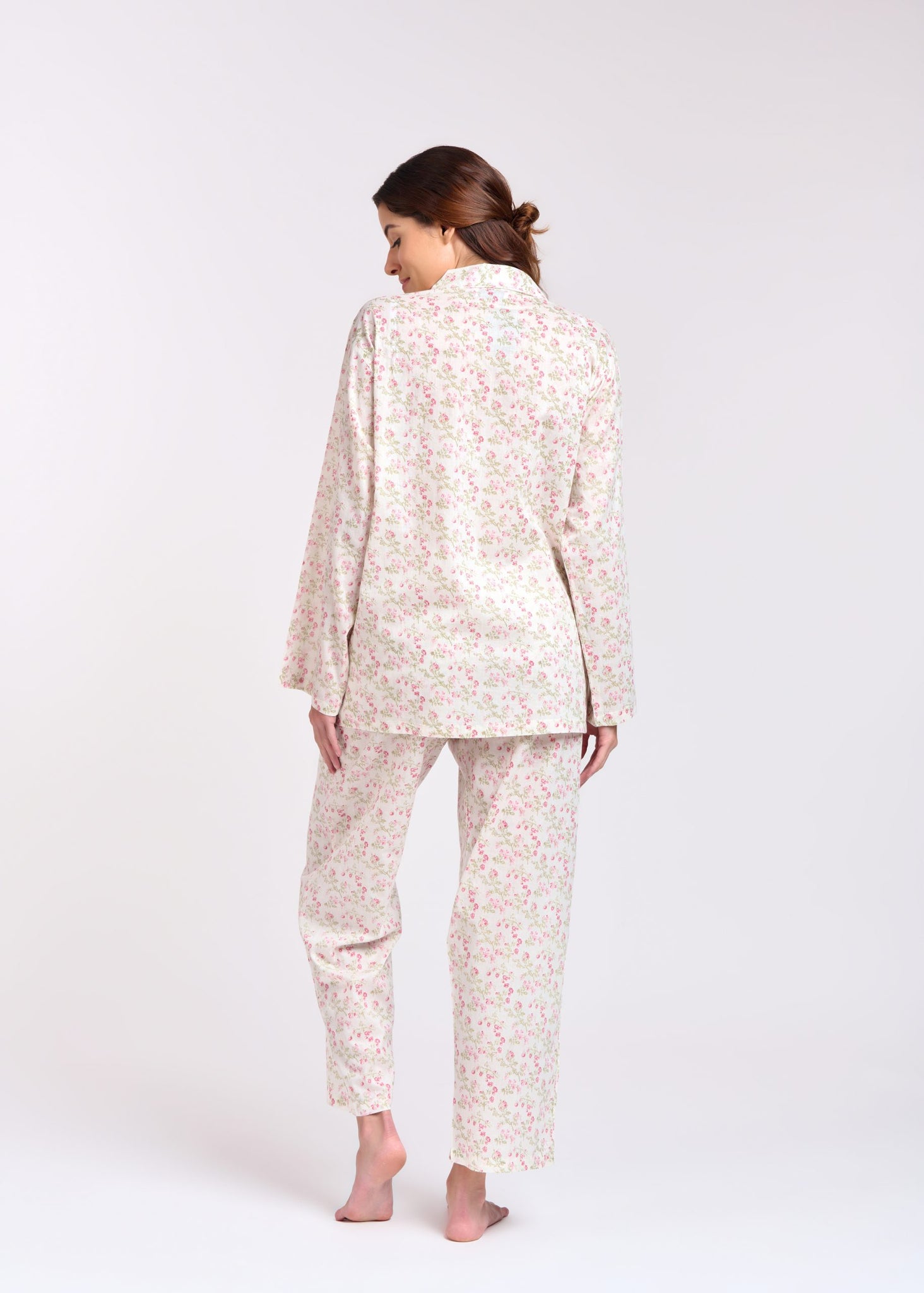 Arabella 100% Cotton Small Pink Rose Pyjamas