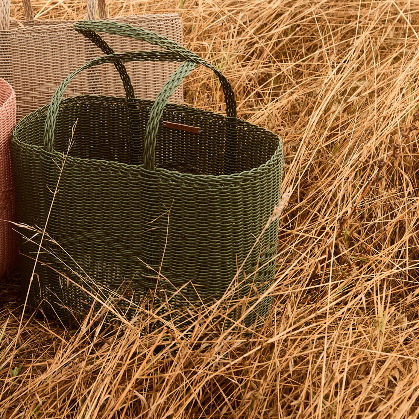 Palorosa Handwoven Tote Basket Large - Cactus