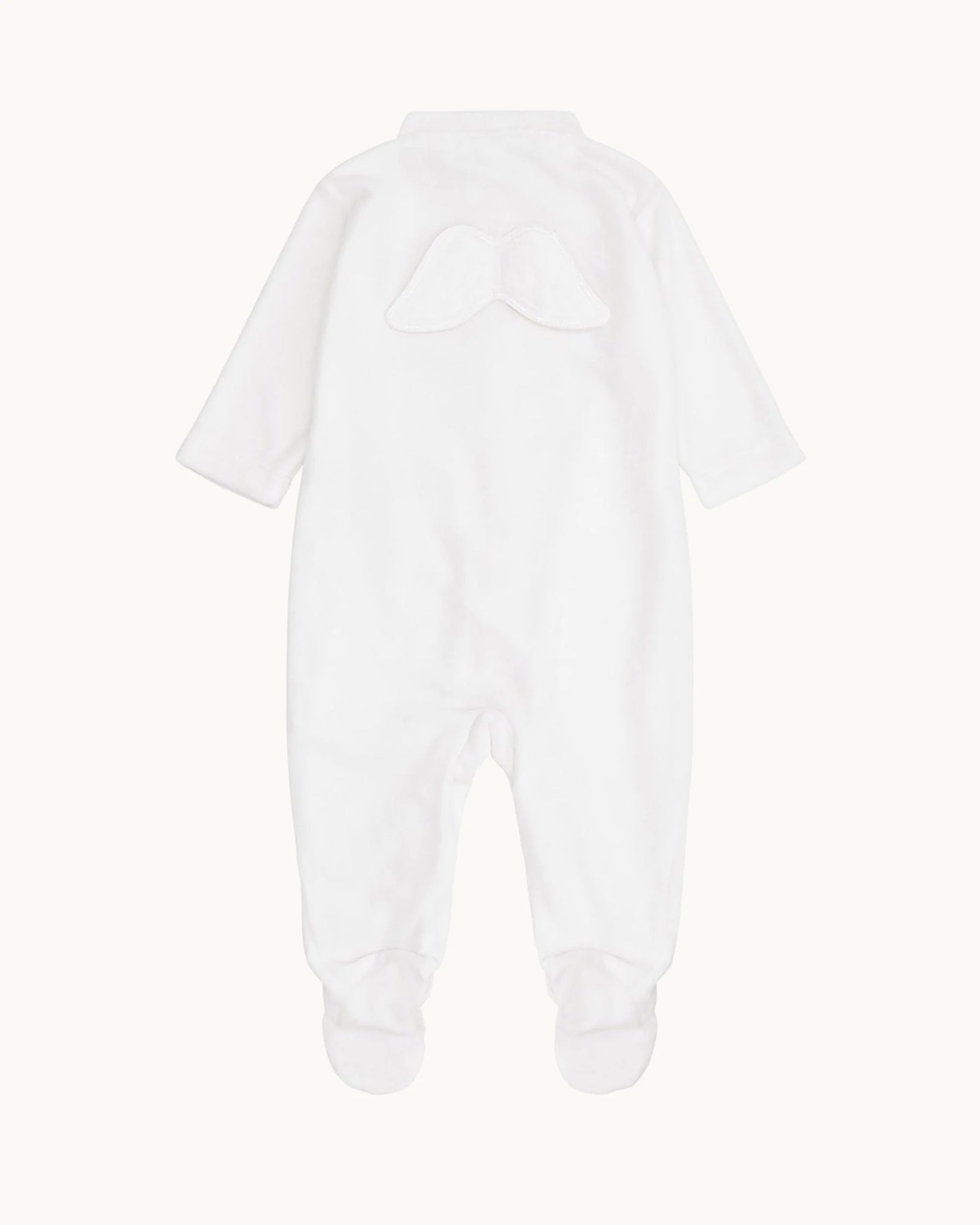 Marie Chantal Velour Angel Wing Sleepsuit White 3mths