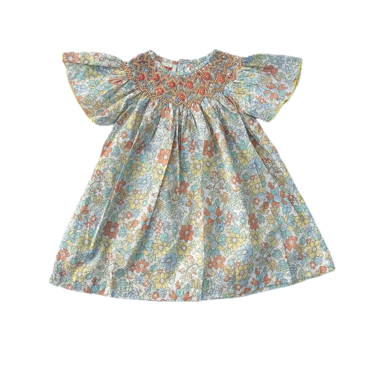 Spring Blossom Floral Smocked Dress Size 3