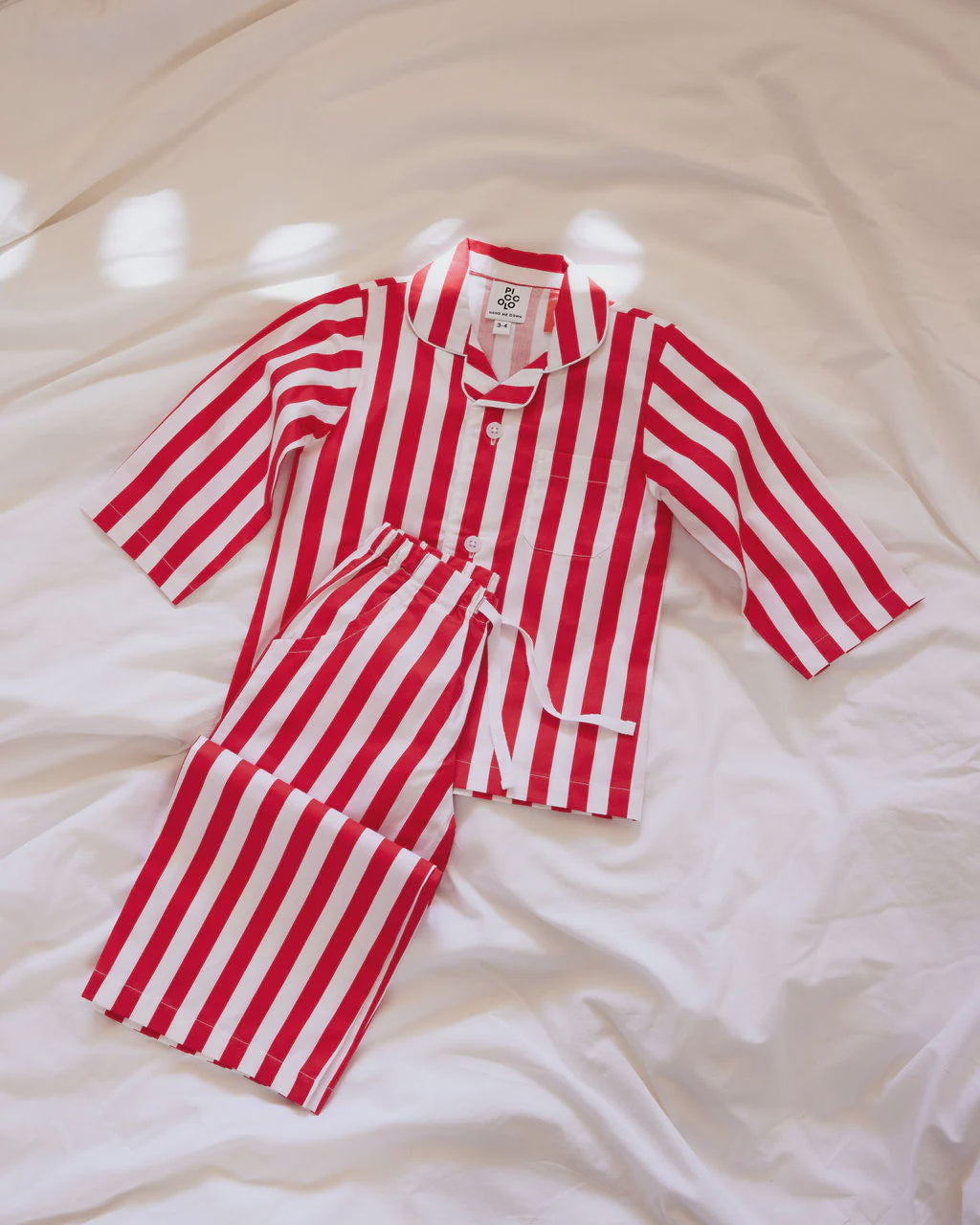 Piccolo Children's Striped PJ's Carnival Red