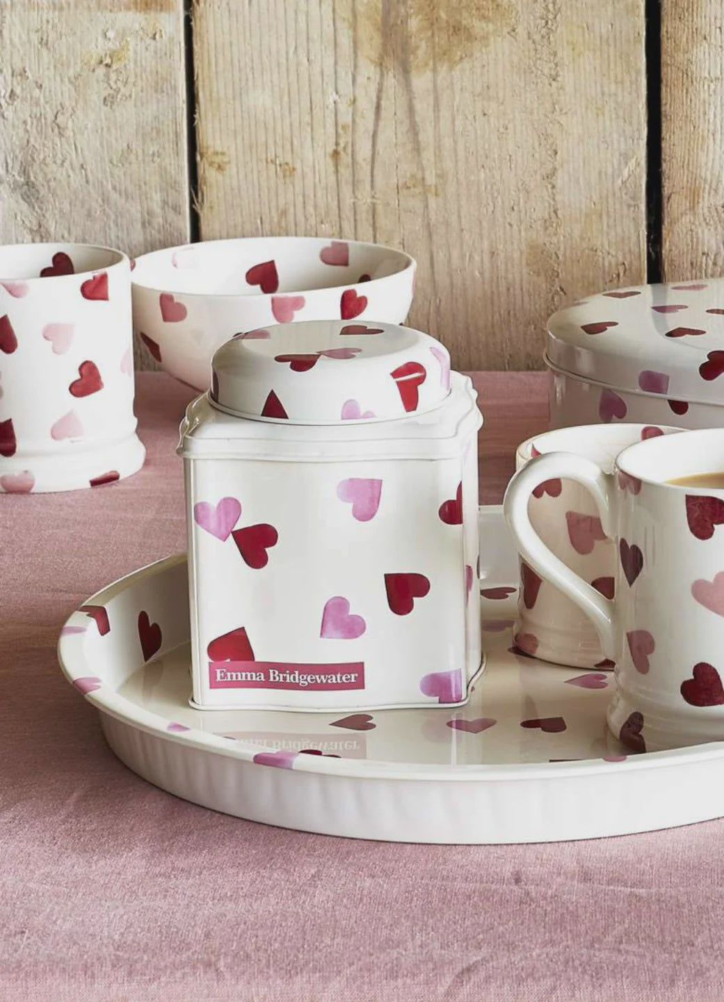 Emma Bridgewater Pink Hearts Tea Caddy