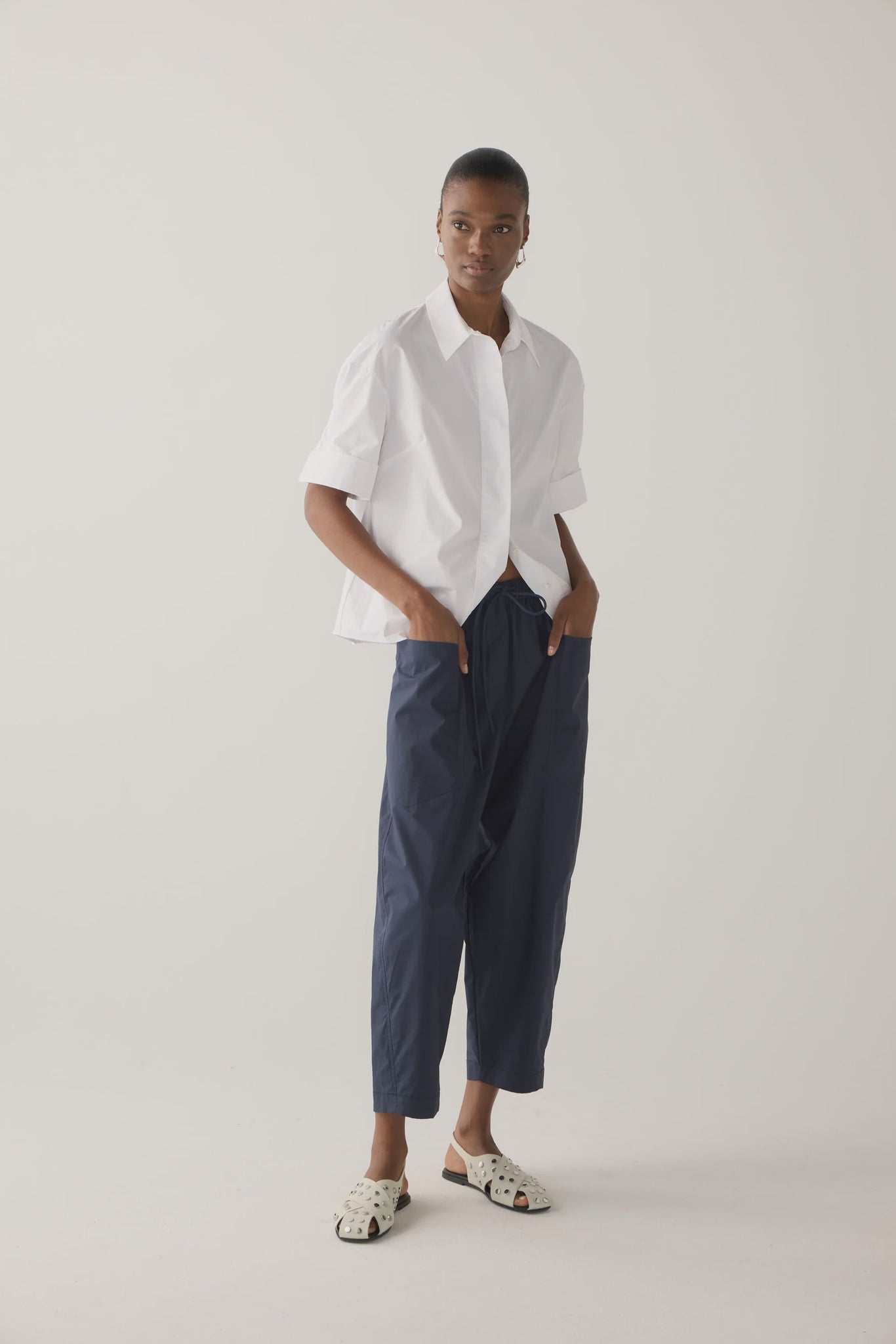 Fomina Edna Pant - Navy Poplin