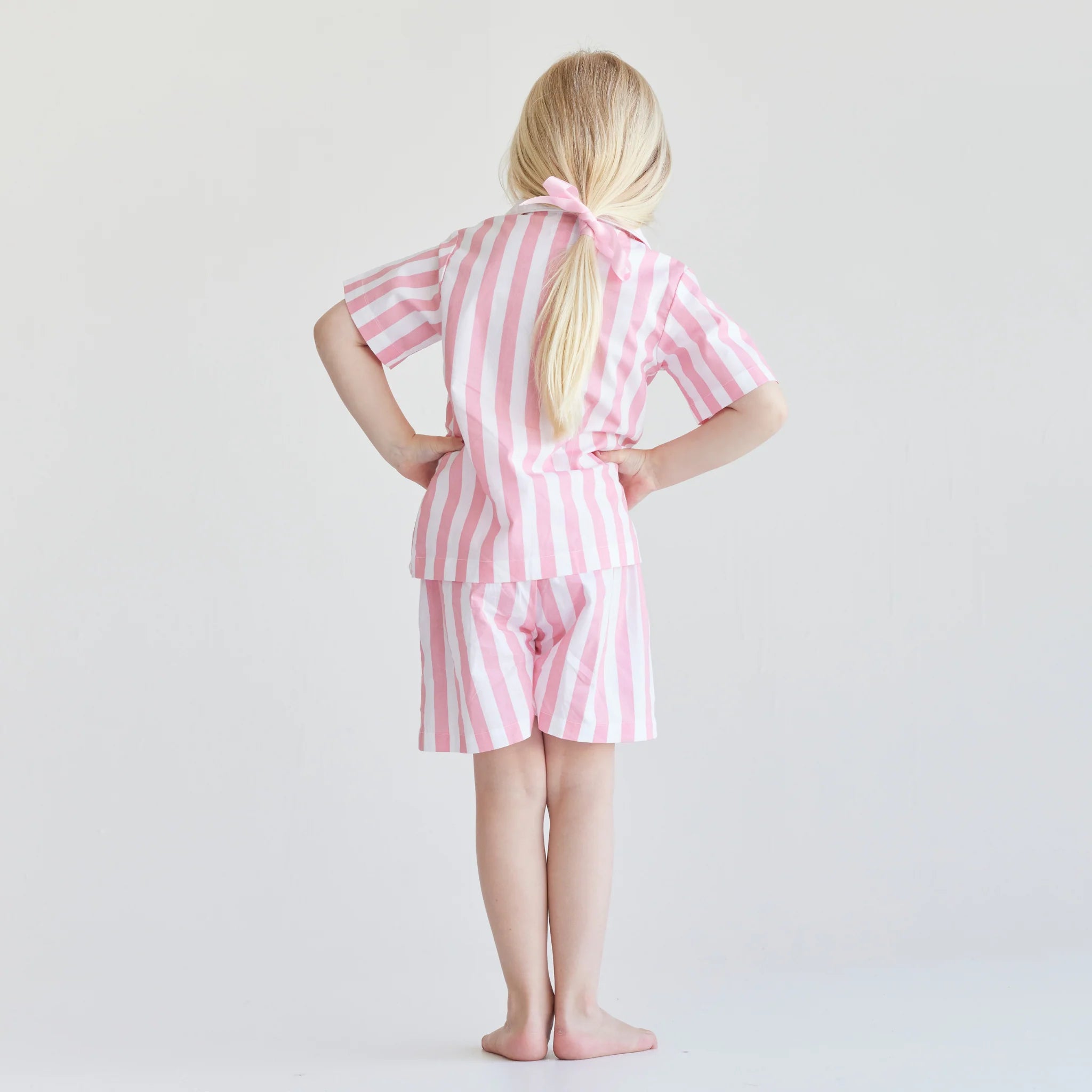 Piccolo Children's Striped Shorty PJ's Pink