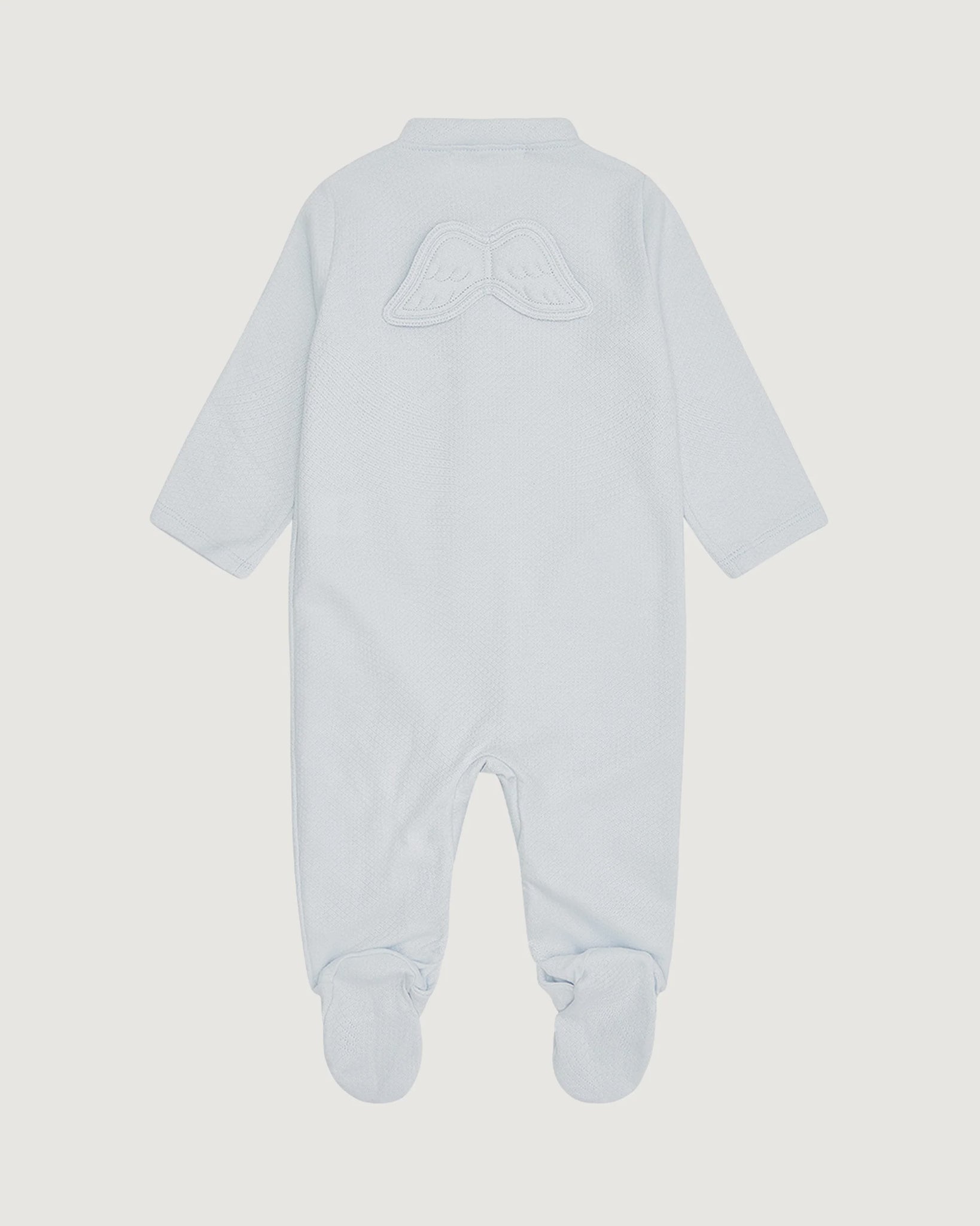 Marie Chantal Pointelle Angel Wing Sleepsuit Blue 6mths