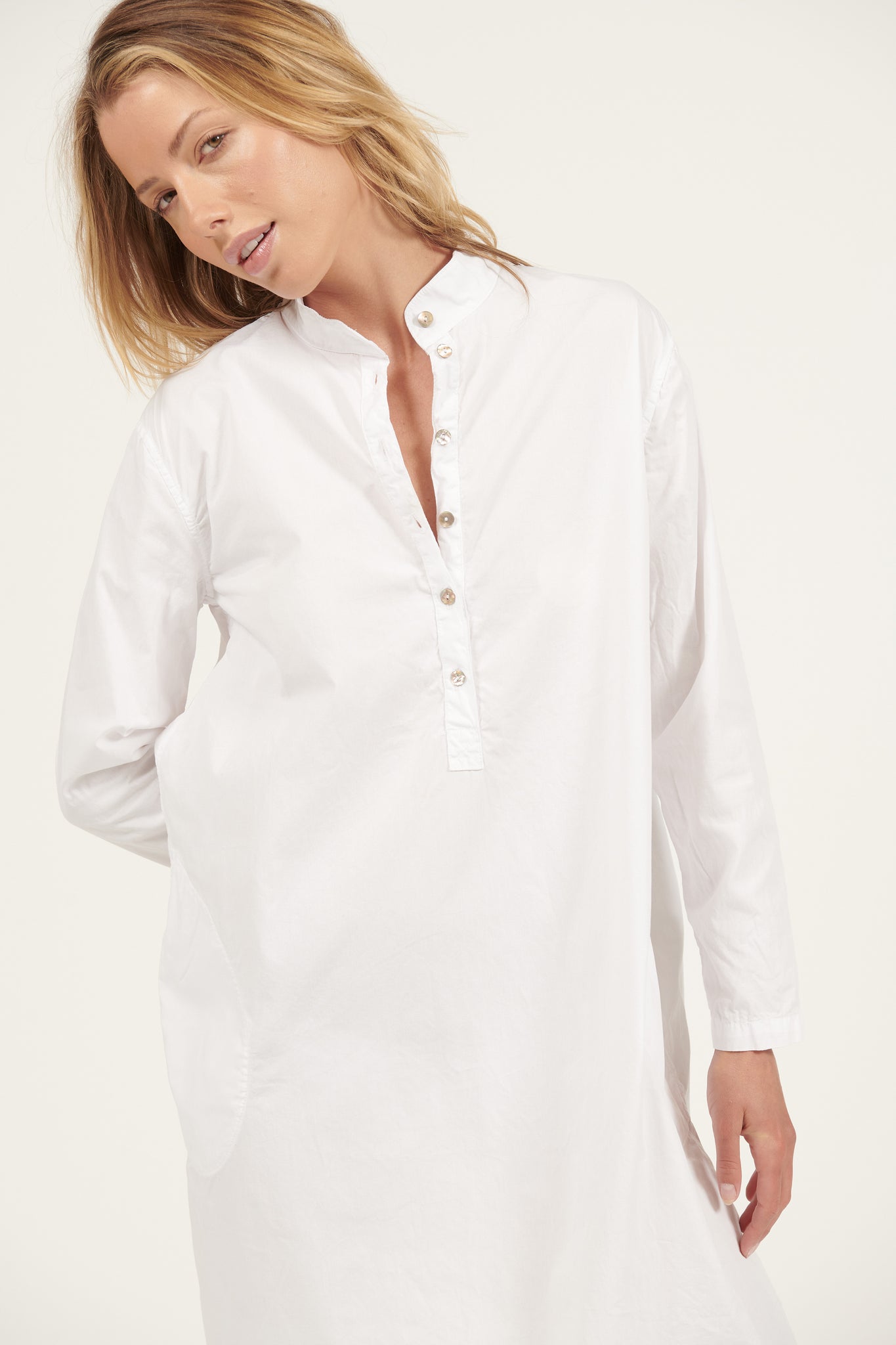 Primness Bindie Shirt Dress Blanc