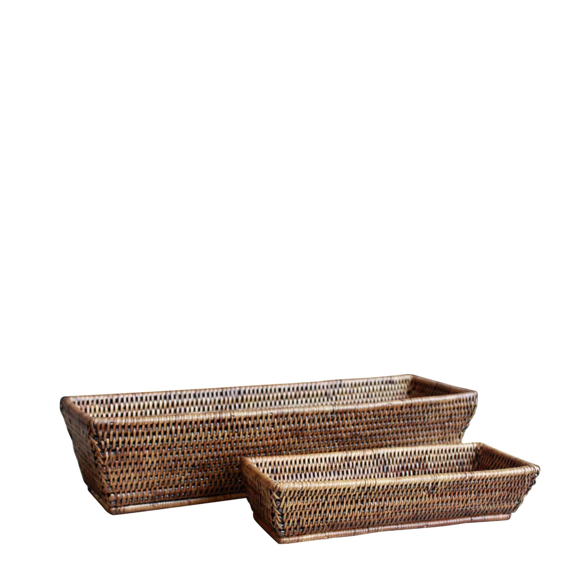 Rattan Rectangular Basket 28cm