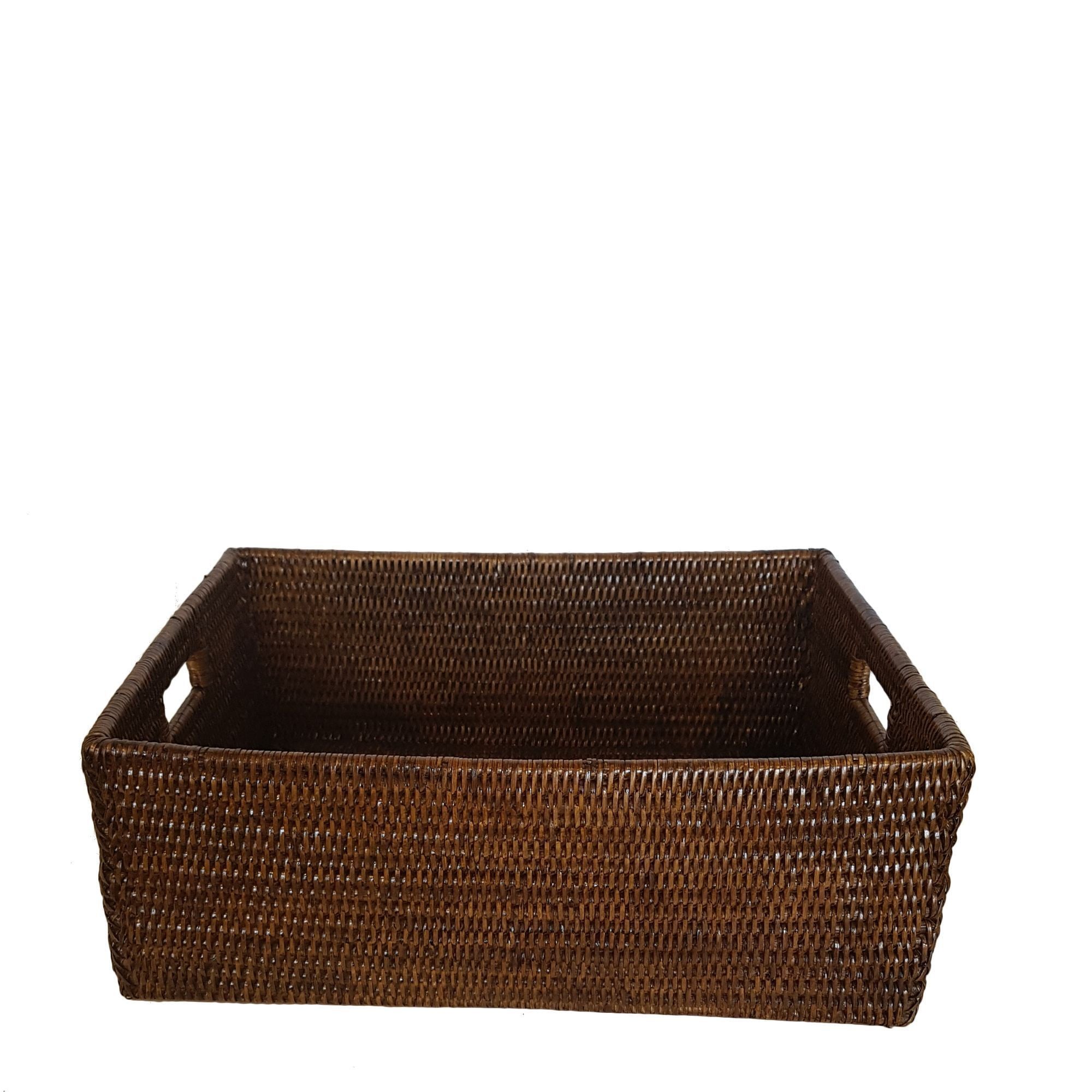 Rattan Basket w.Handgrips 50x40x16cm