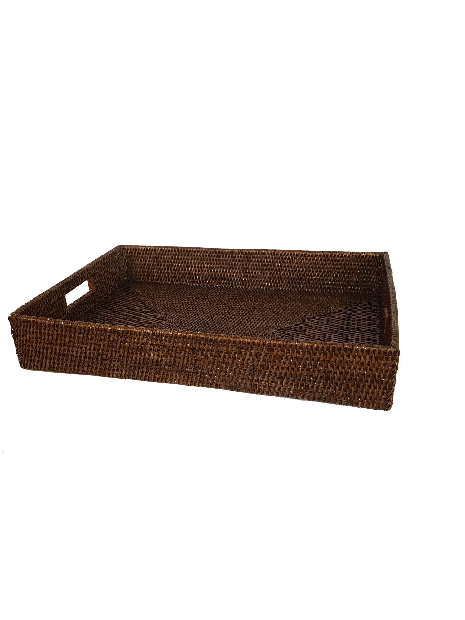 Rattan Basket w.Handgrips 60x40x10cm