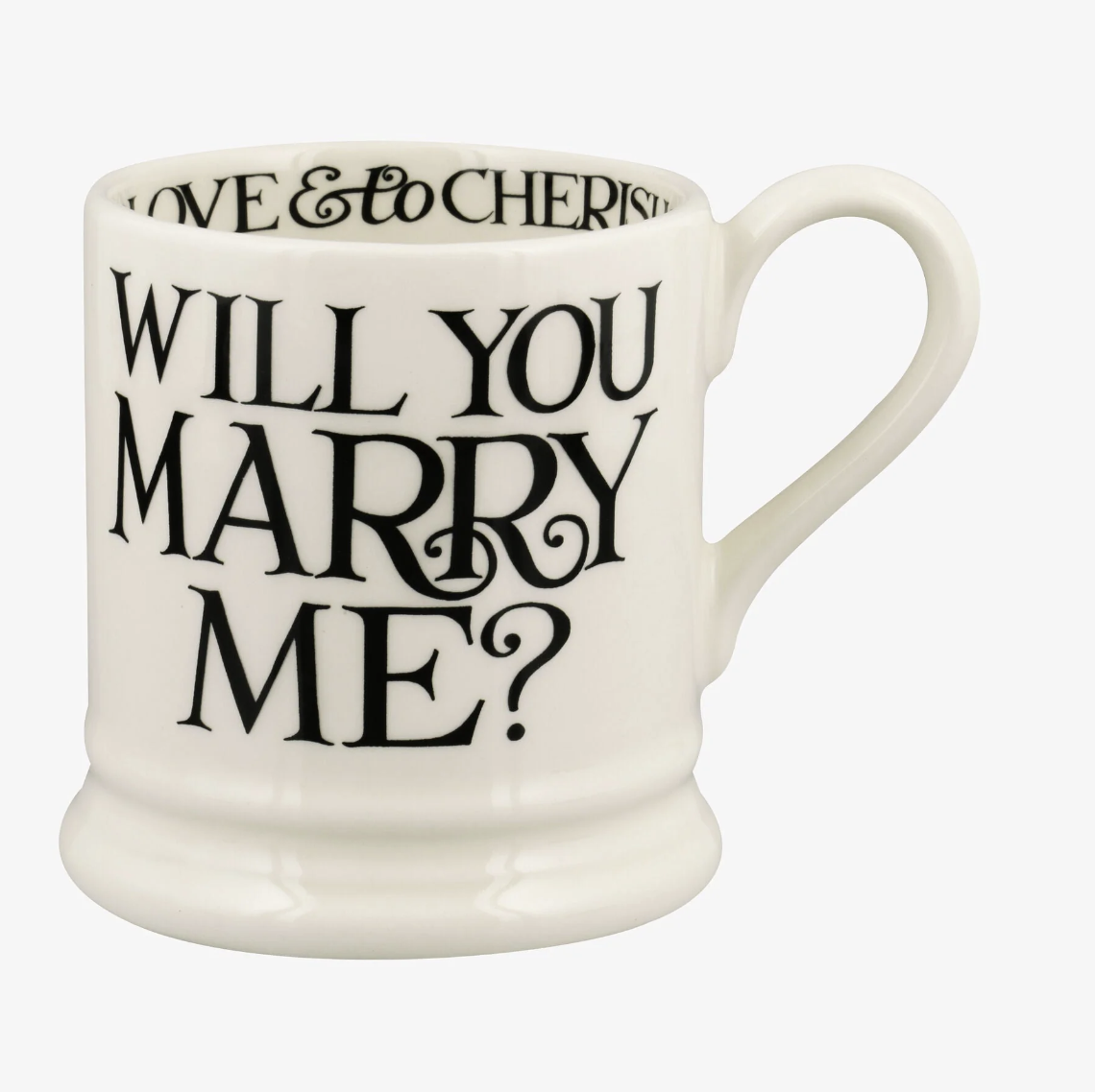 Emma Bridgewater Black Toast Marry Me 1/2 Pint Mug