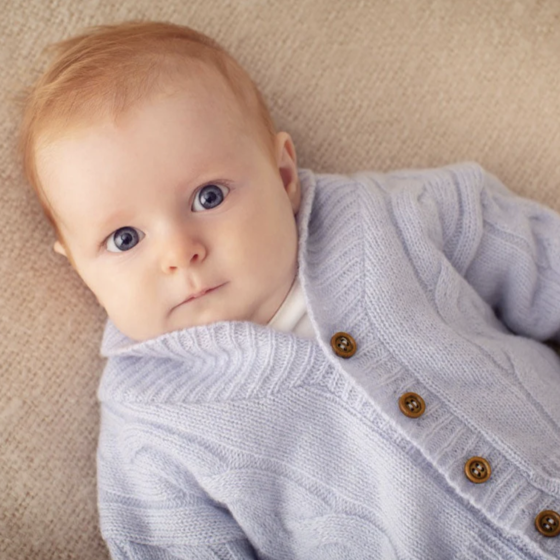 Benmore Cable Knit Cardigan Blue 6-12mths