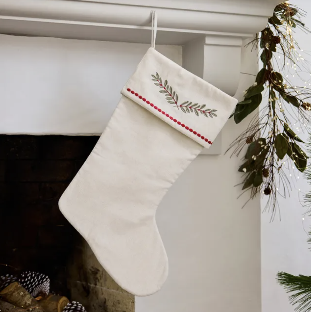 Christmas Stocking Mistletoe Branch