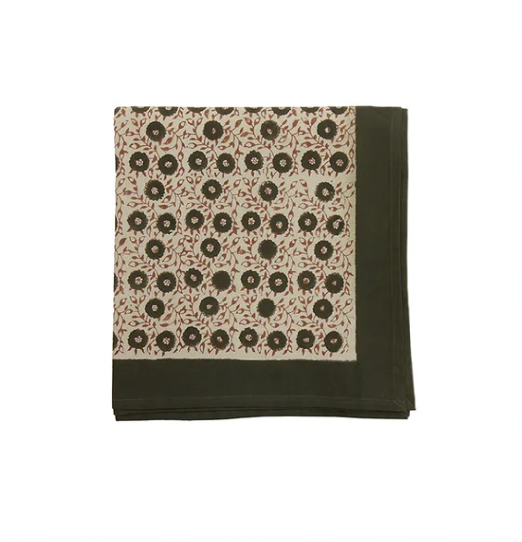 Odette Handblock Cotton Napkins 50x50cm Set of 4