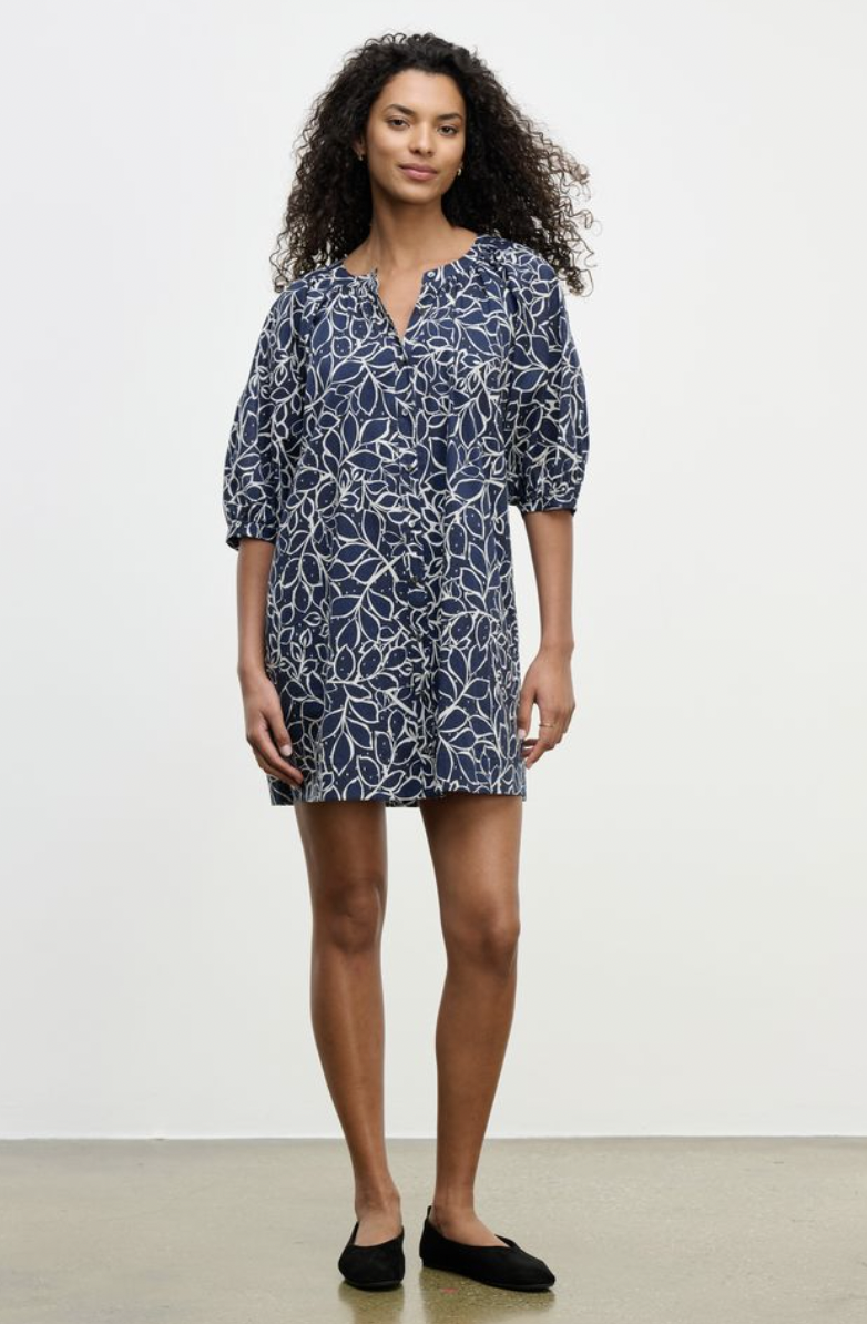 Summer Voile Dress Navy Print by Velvet
