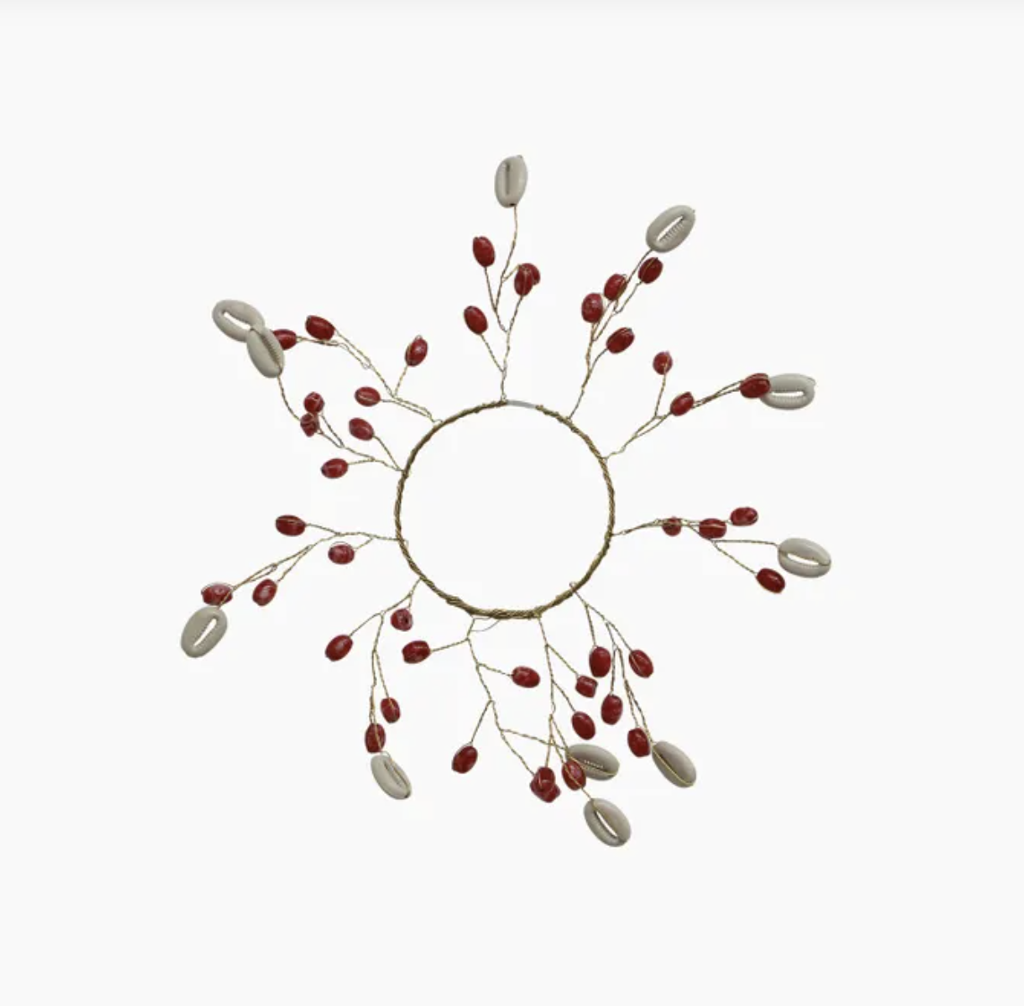 Red Beaded Napkin Ring Set of 4