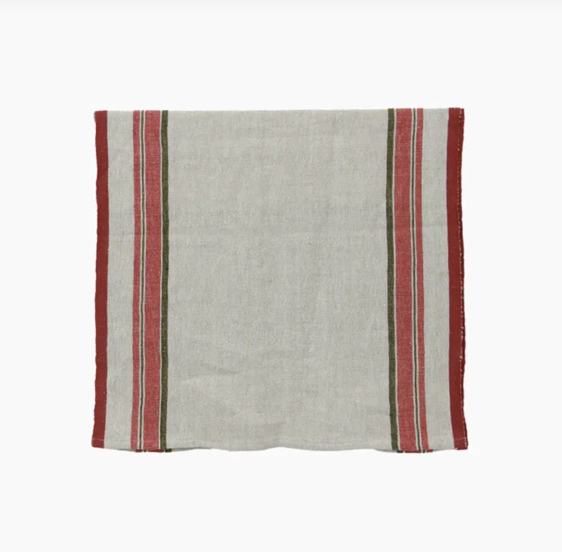 Linen Table Runner - Red Selvedge Stripe