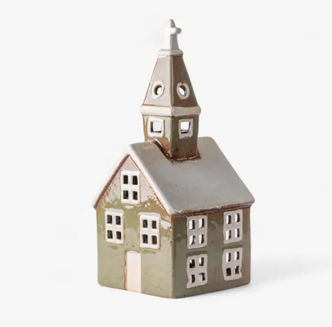 Tealight Church Olive Green