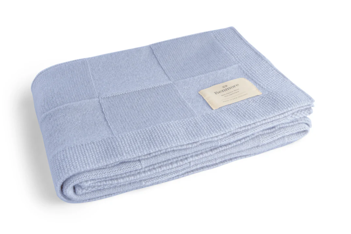 Benmore Blanket 90% Merino 10% Cashmere Blue