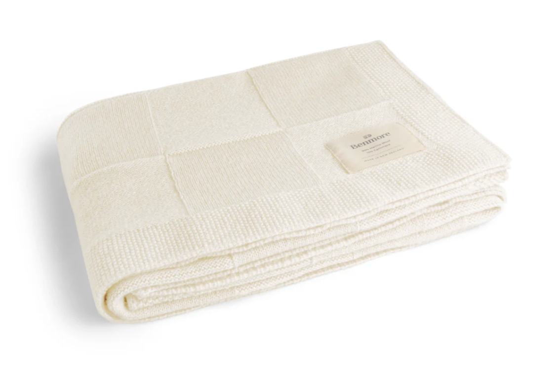 Benmore Blanket 90% Merino 10% Cashmere Warm White