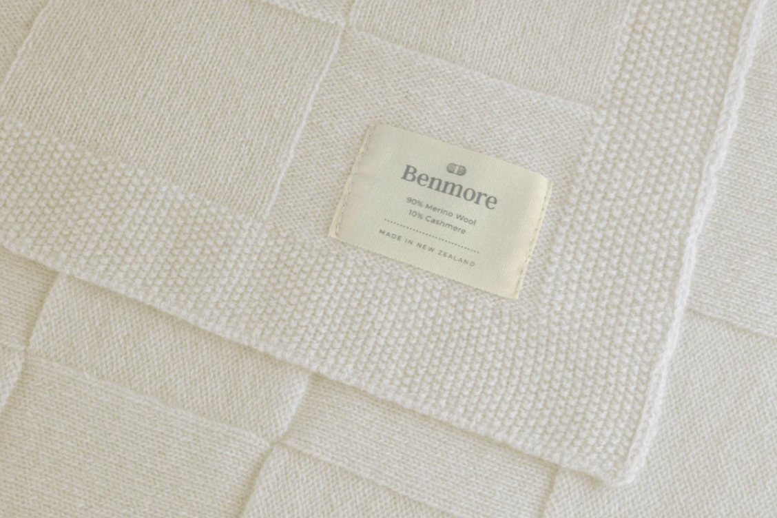 Benmore Blanket 90% Merino 10% Cashmere Warm White