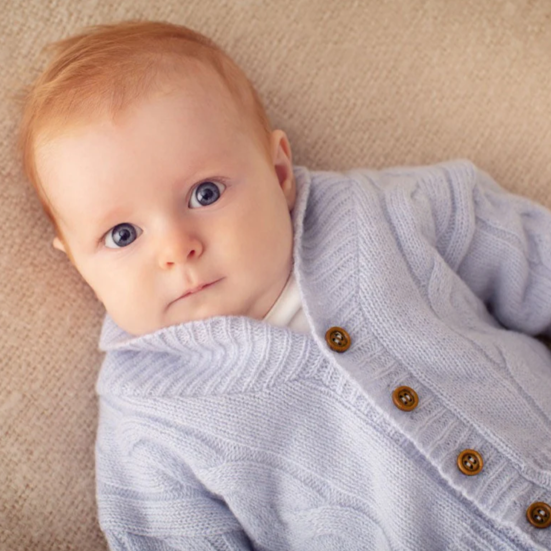 Benmore Cable Knit Cardigan Blue 0-3mths