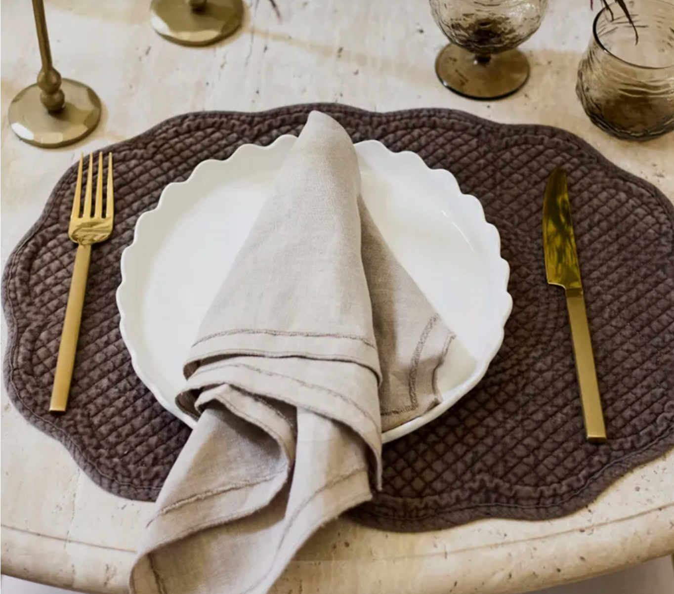 Linen Napkin Taupe Set of 4