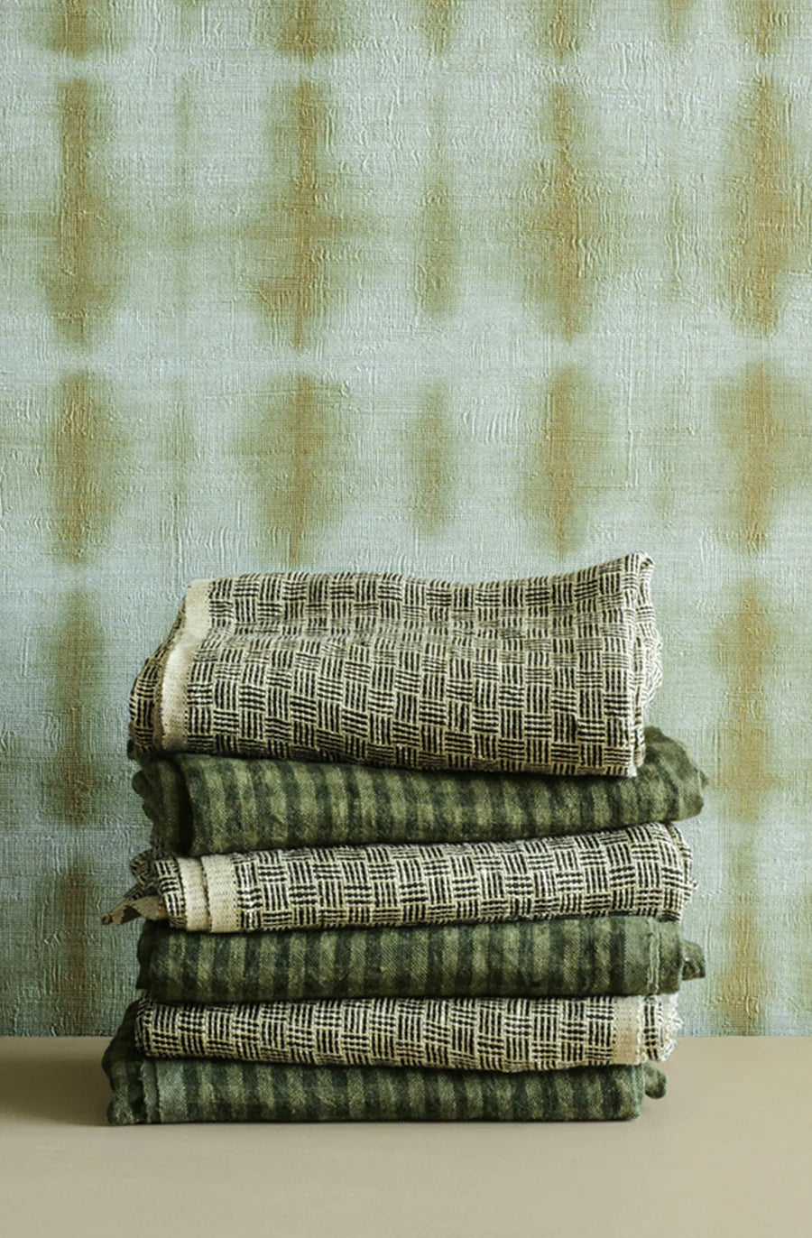 Sage Check Tea Towel