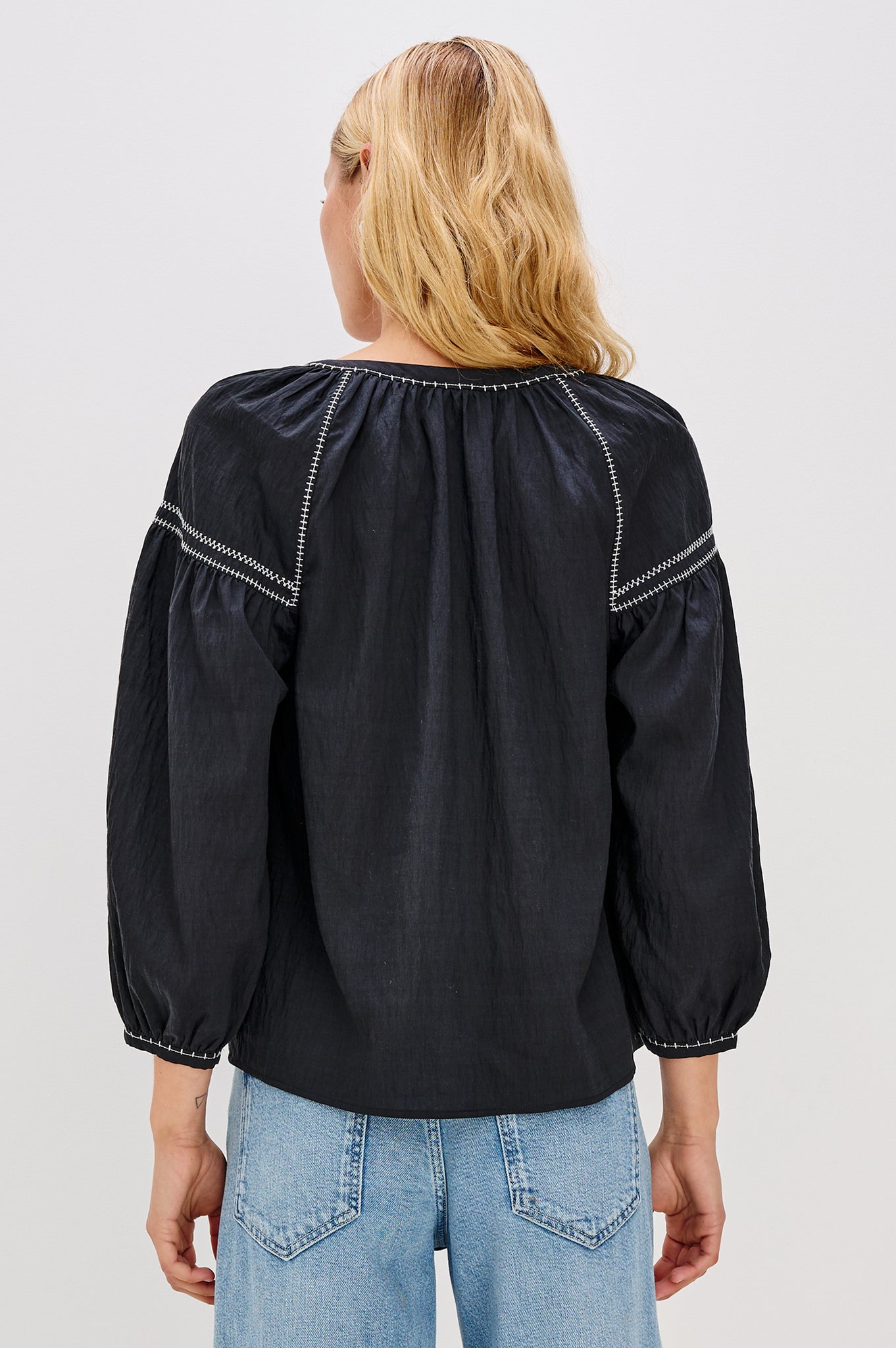 Rails Vasia Black w.White Stitching Shirt