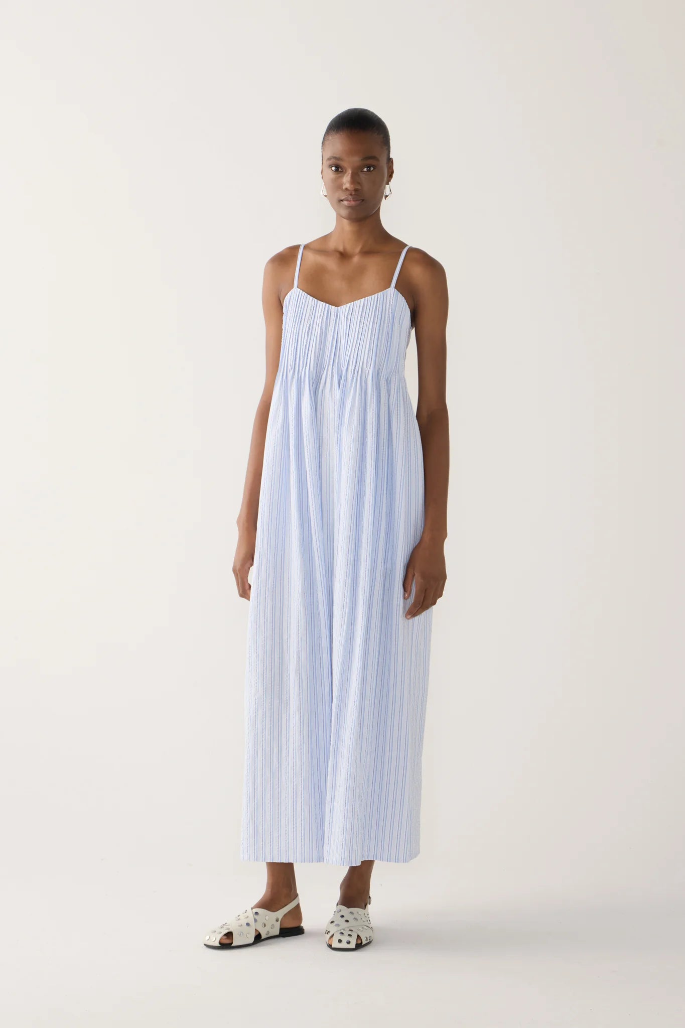 Fomina Viv Dress - Blue Stripe Seersucker