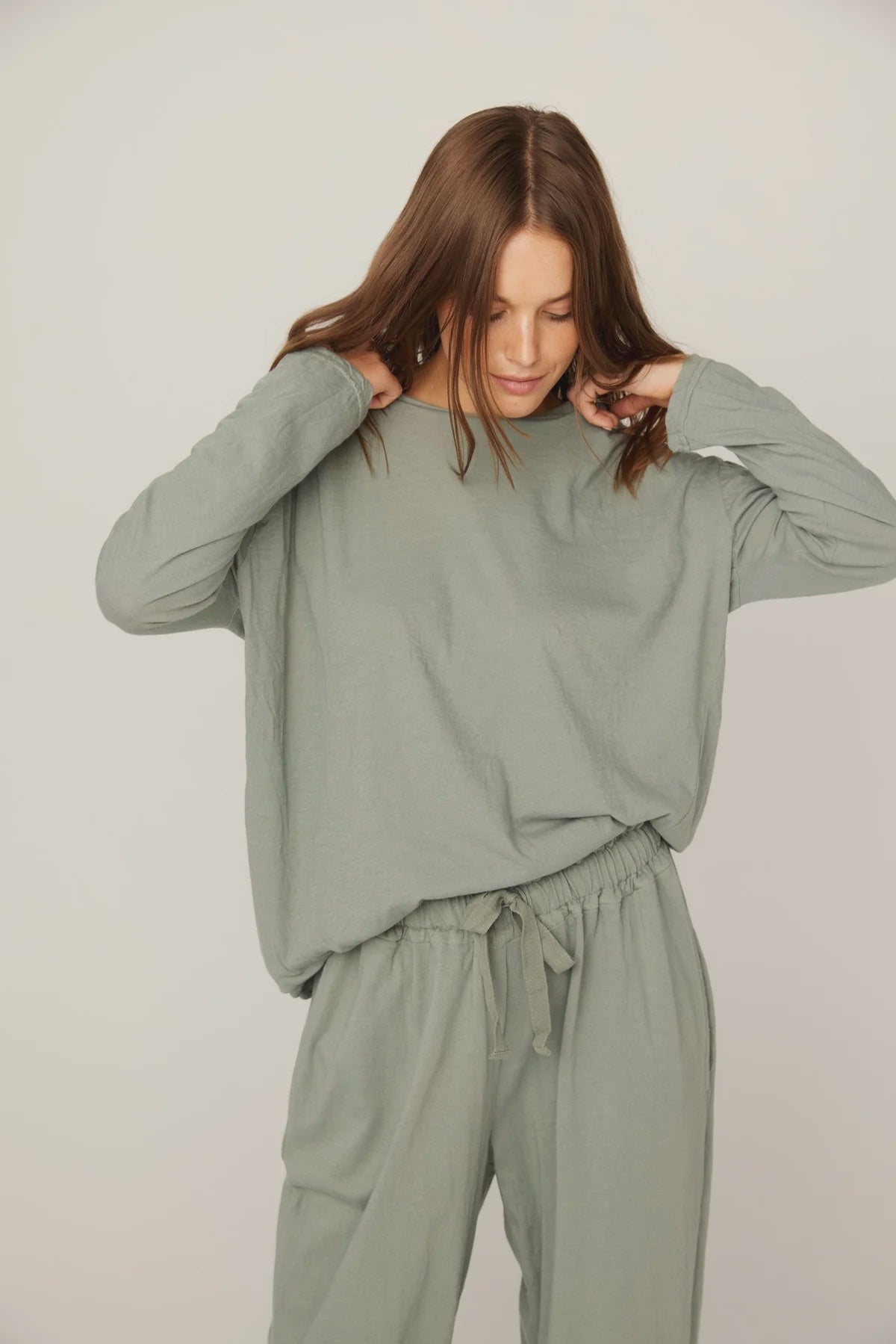 Primness Hap Long Sleeve Top Fern