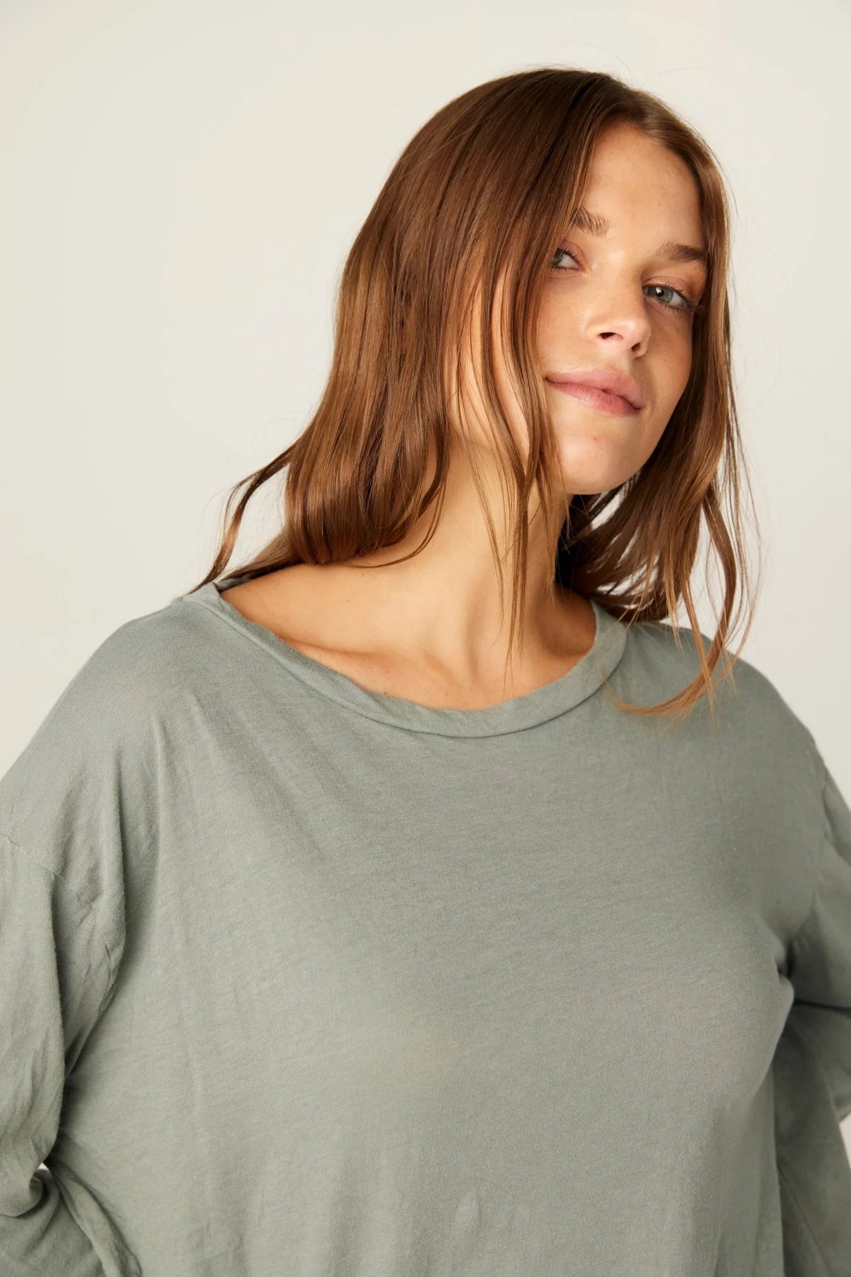 Primness Hap Long Sleeve Top Fern