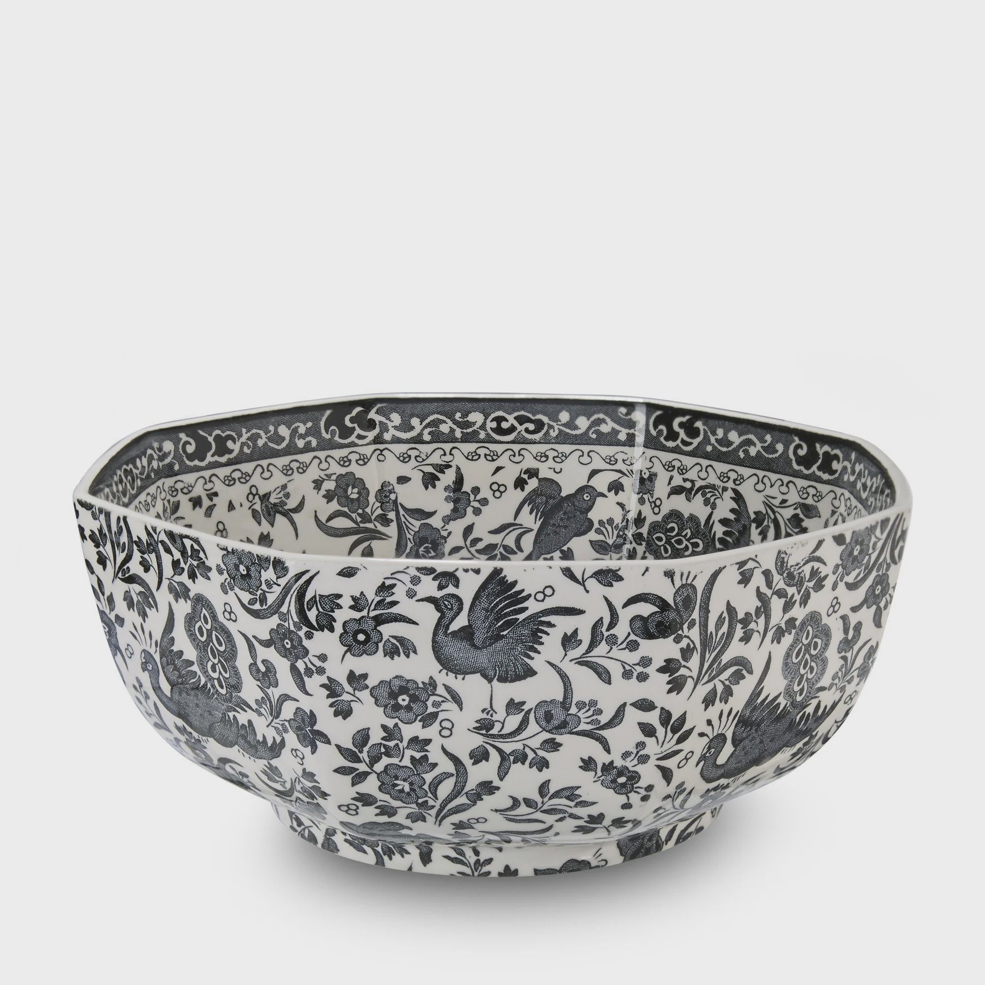 Burleigh Regal Peacock Octagonal Bowl 20.5cm