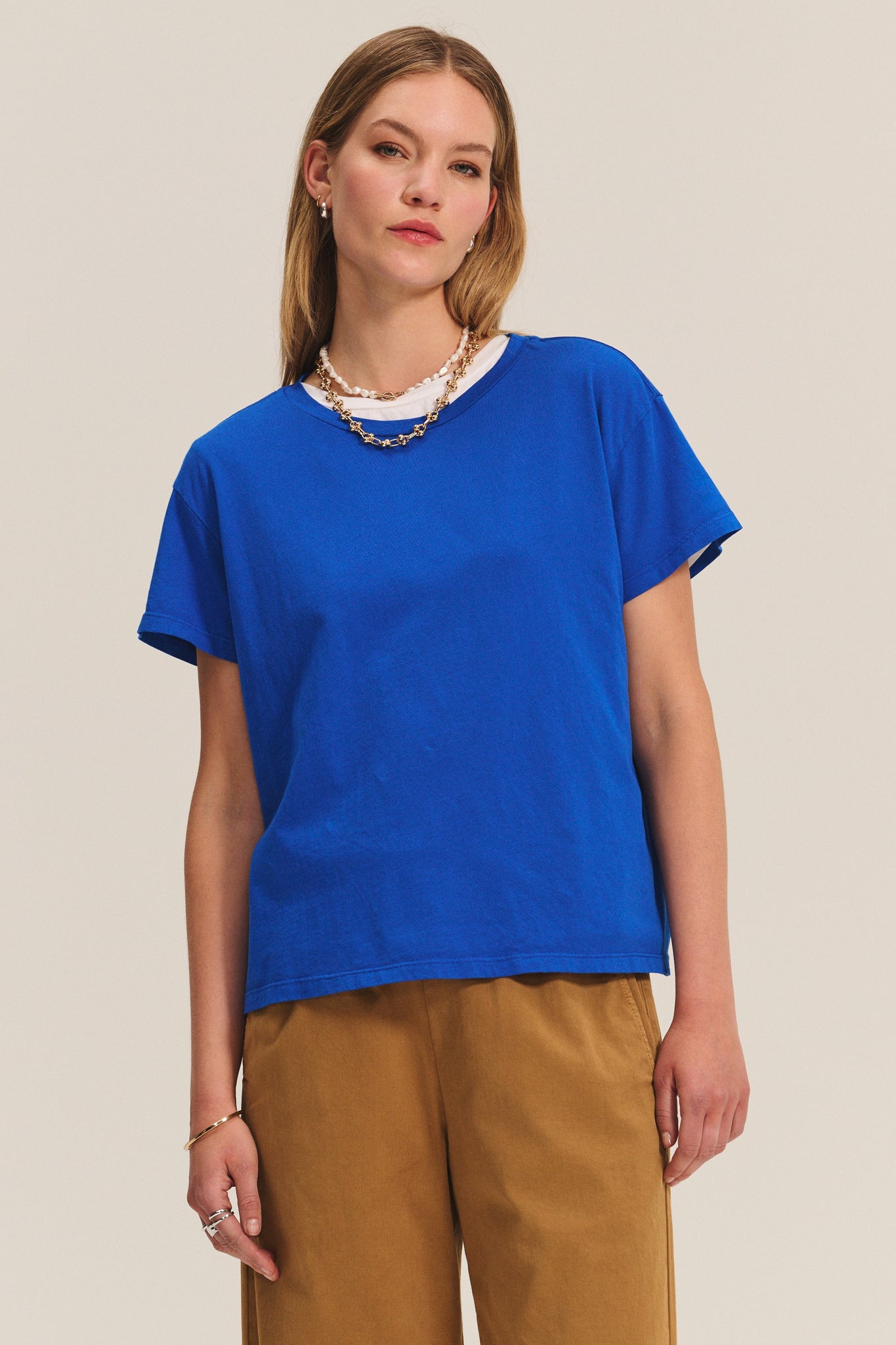 Tia Cotton Tee Island Blue by Velvet