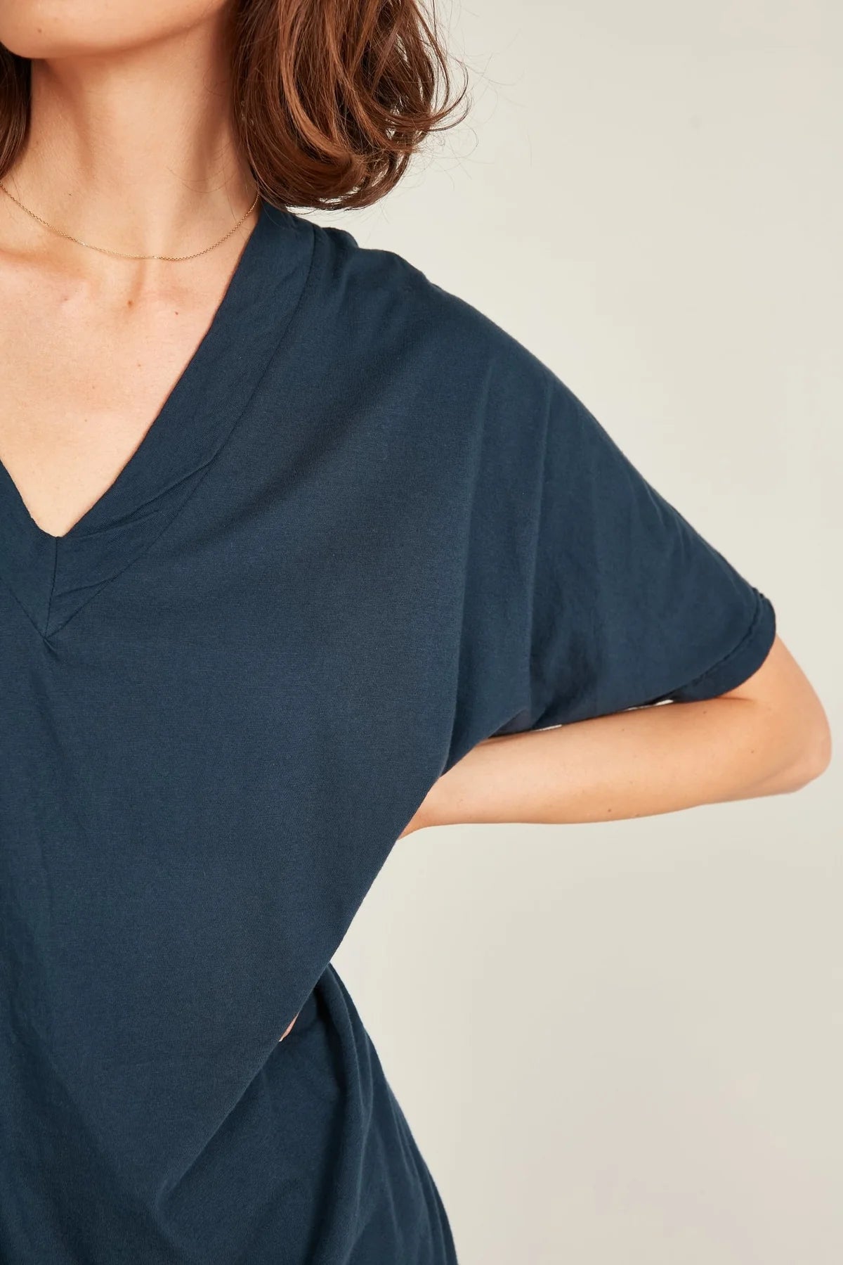 Primness Loose V Tee Navy