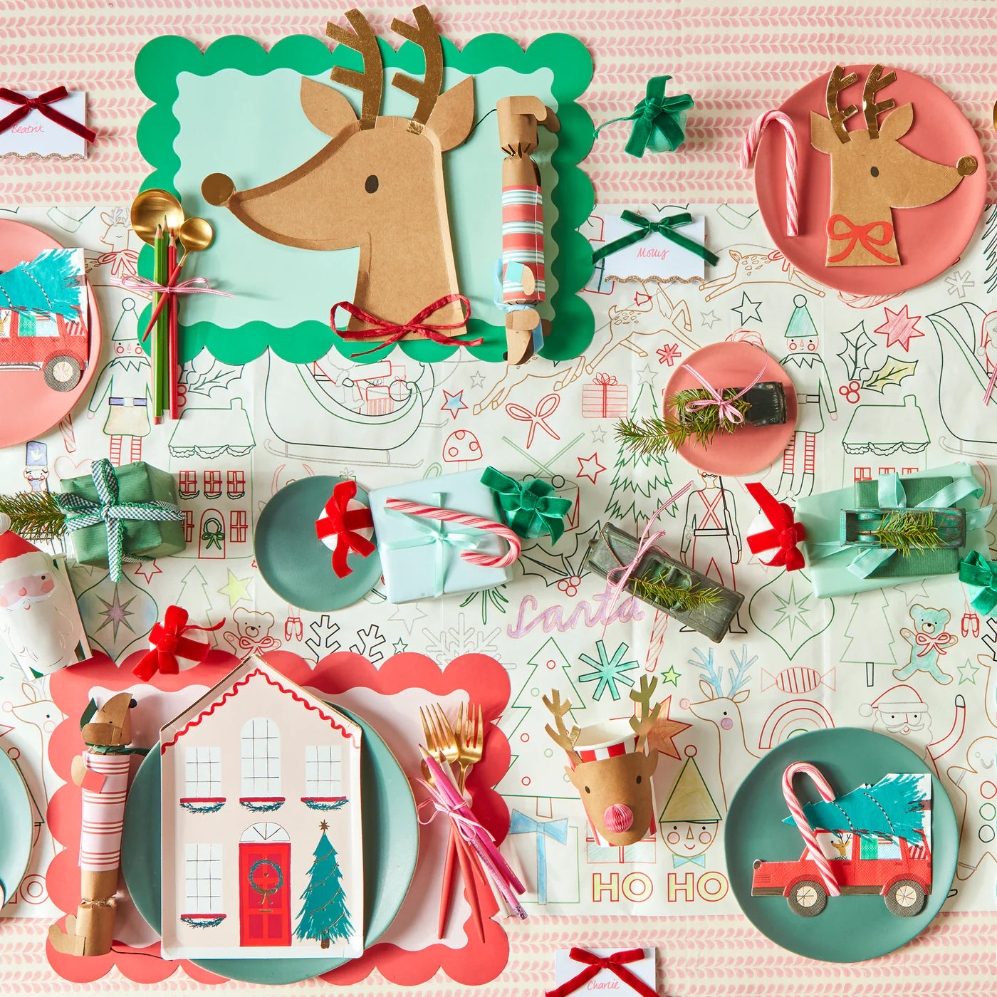 Meri Meri Reindeer w.Red Bow Napkins
