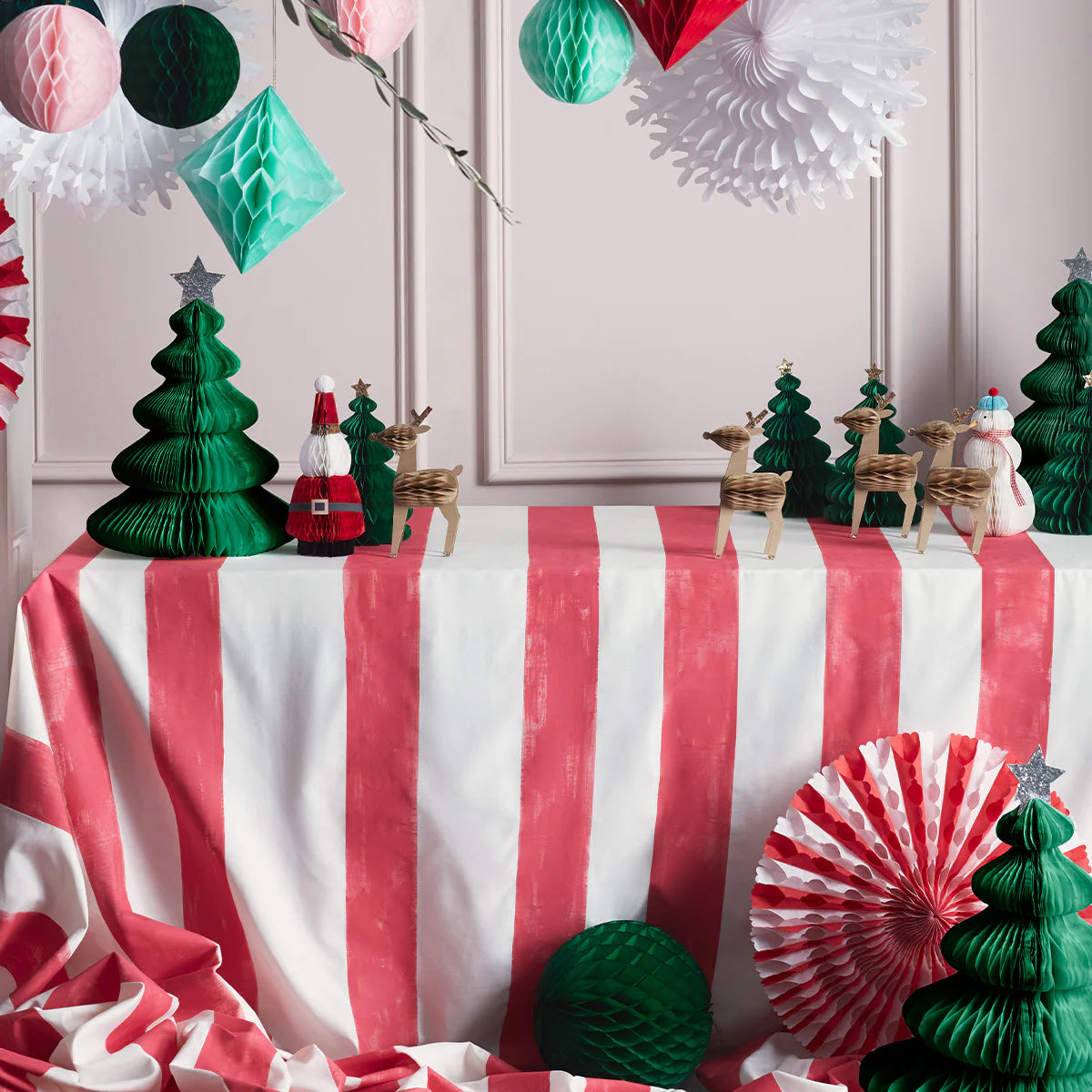 Meri Meri Red Striped Paper Tablecloth