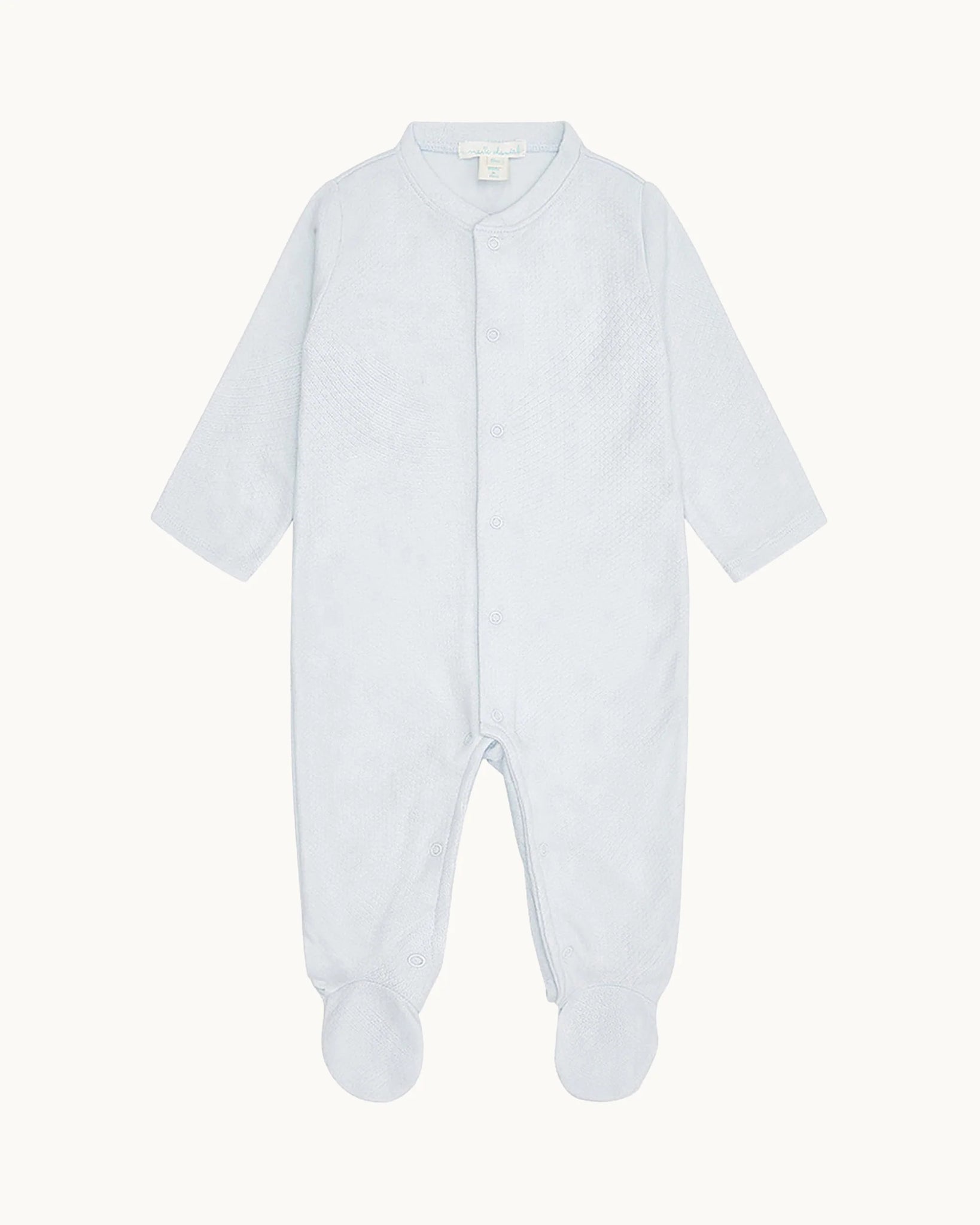 Marie Chantal Pointelle Angel Wing Sleepsuit Blue 6mths