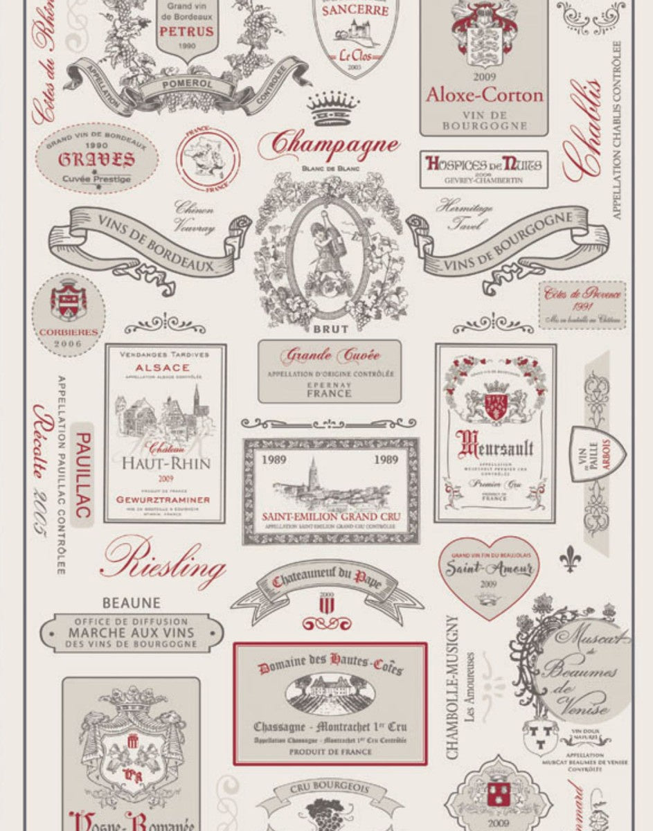 Winkler Cotton Tea Towel Wine Labels