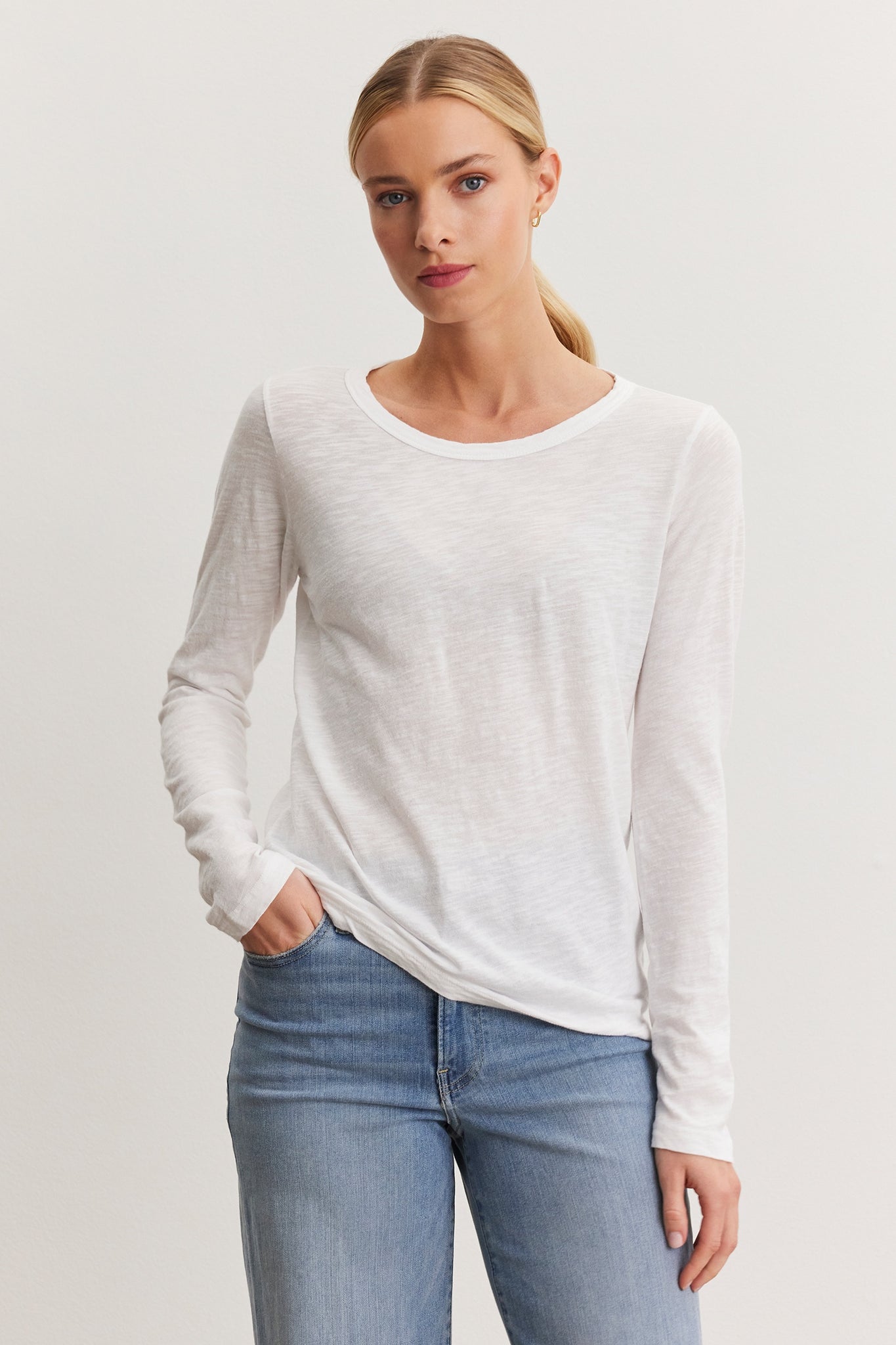 Velvet by Graham & Spencer Lizzie Cotton Long Sleeve Tee