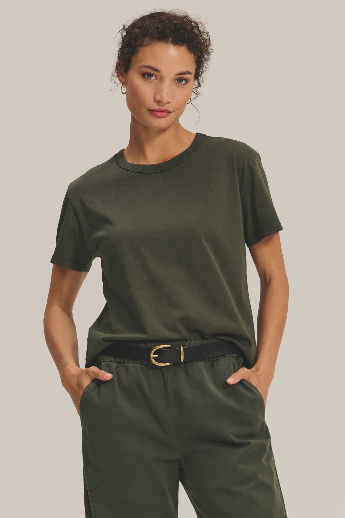Leigh Cotton Tee Olive by Velvet